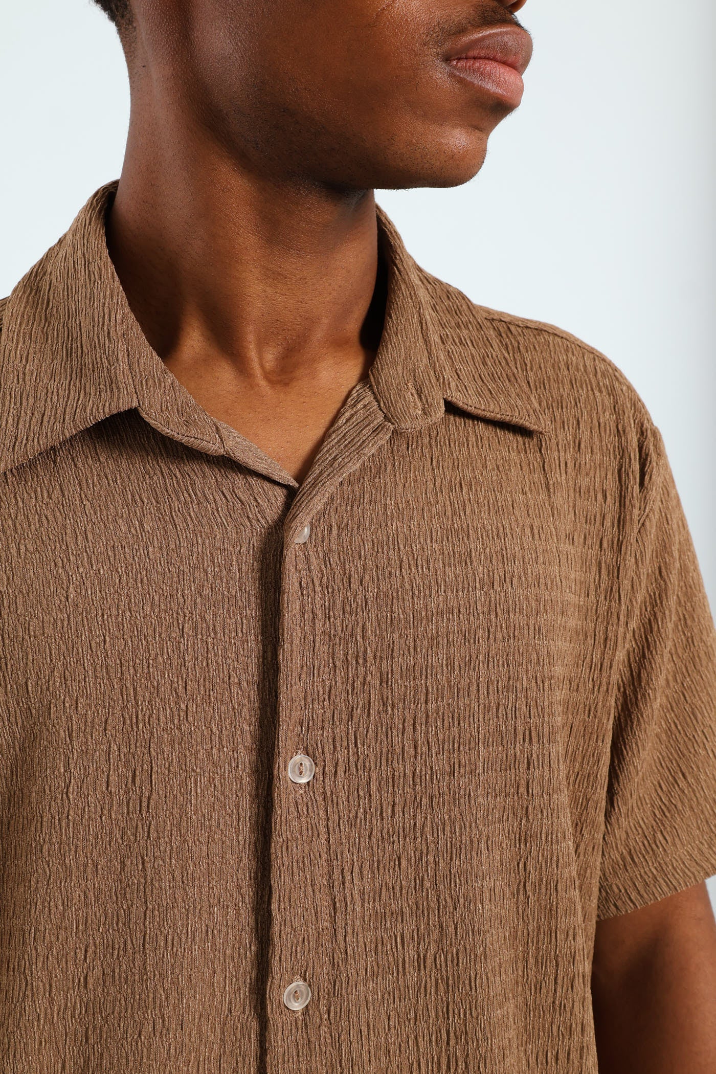 Crinkle Shirt - Taupe - Image 2