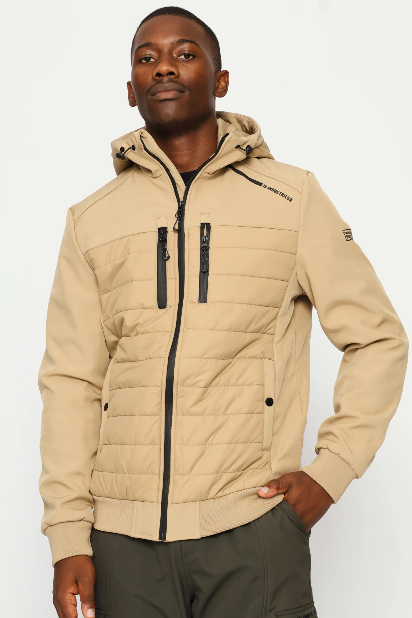 Taupe Hybrid Puffer Jackets - Taupe - Image 2