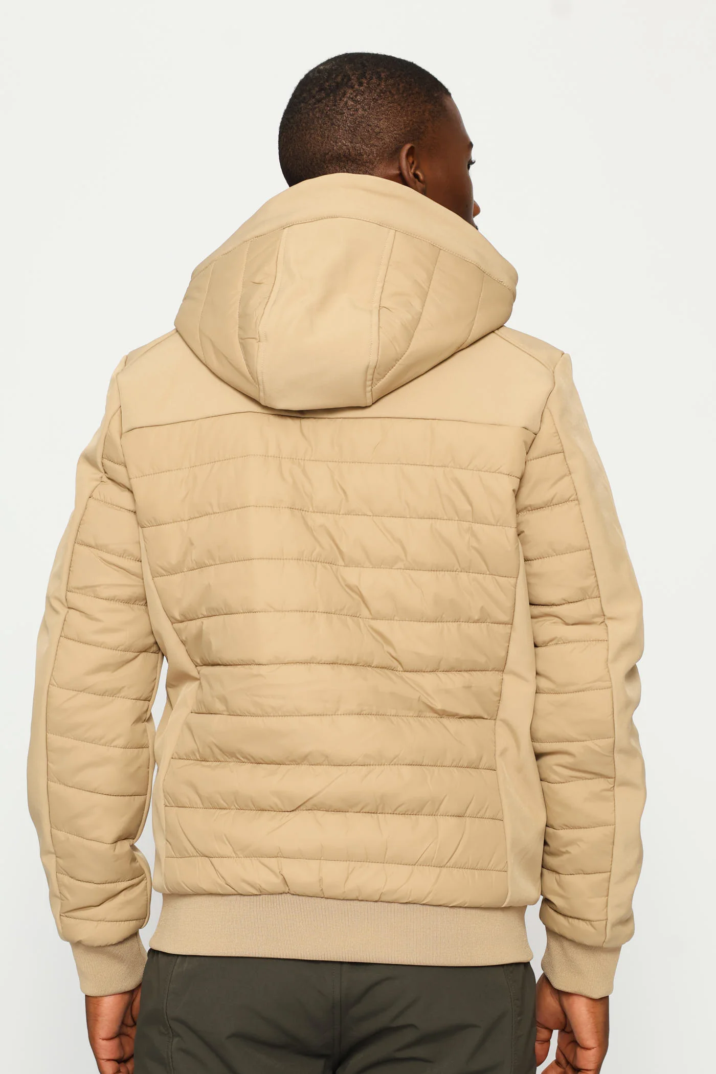 Taupe Hybrid Puffer Jackets - Taupe - Image 4
