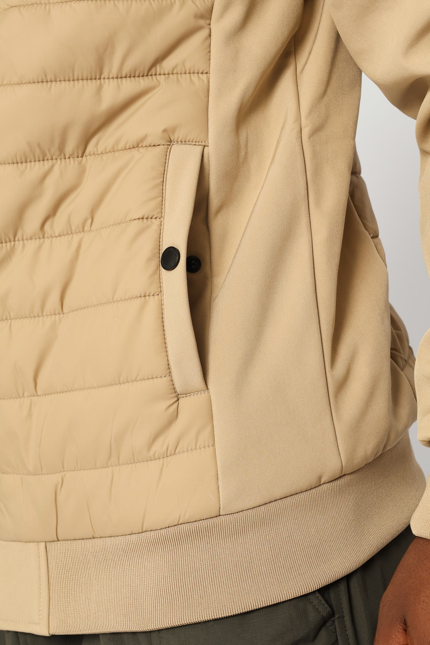 Taupe Hybrid Puffer Jackets - Taupe - Image 7