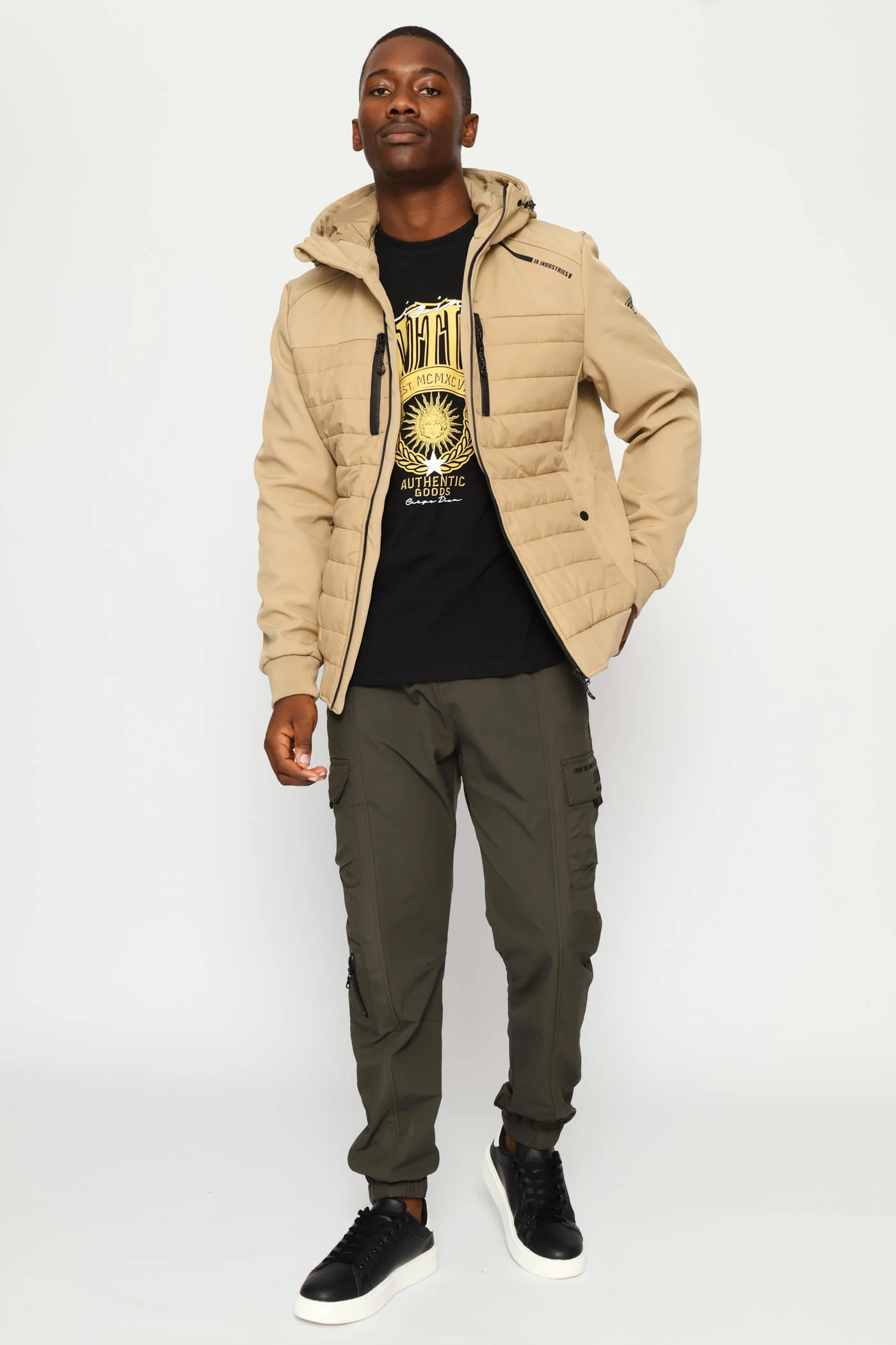 Taupe Hybrid Puffer Jackets - Taupe - Image 8