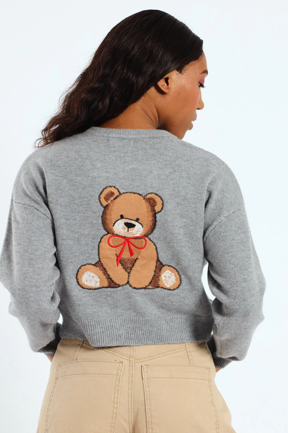 Teddy Cardigan - Grey - Image 2