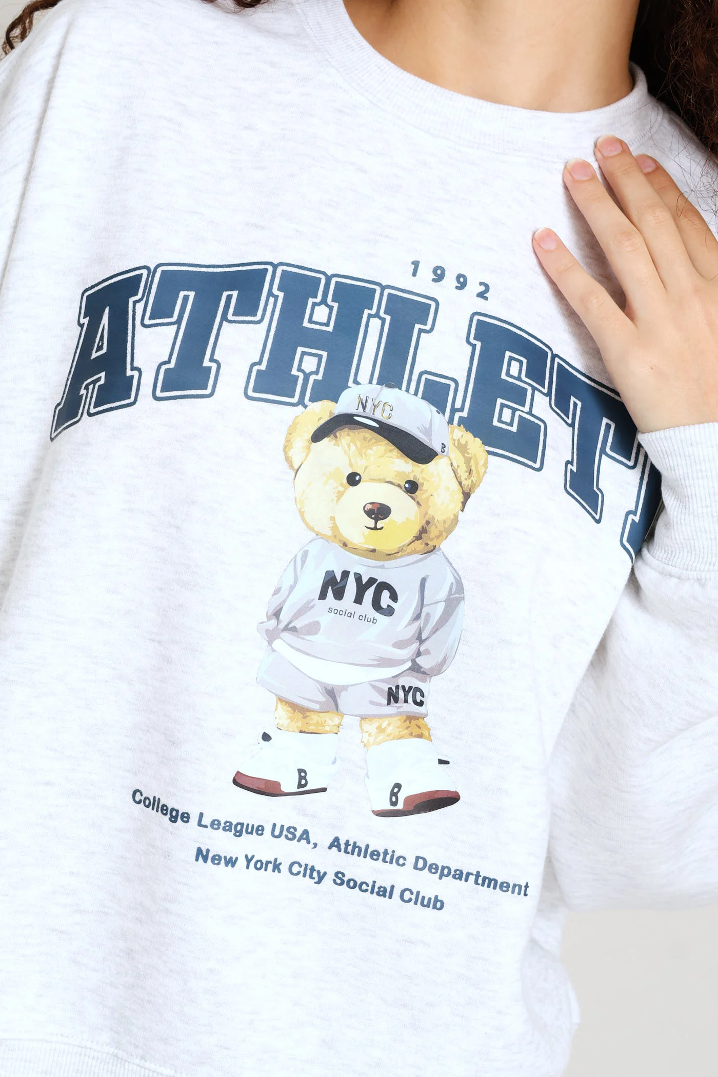 Teddy Crew Fleece Pullover - Grey Melange - Image 2