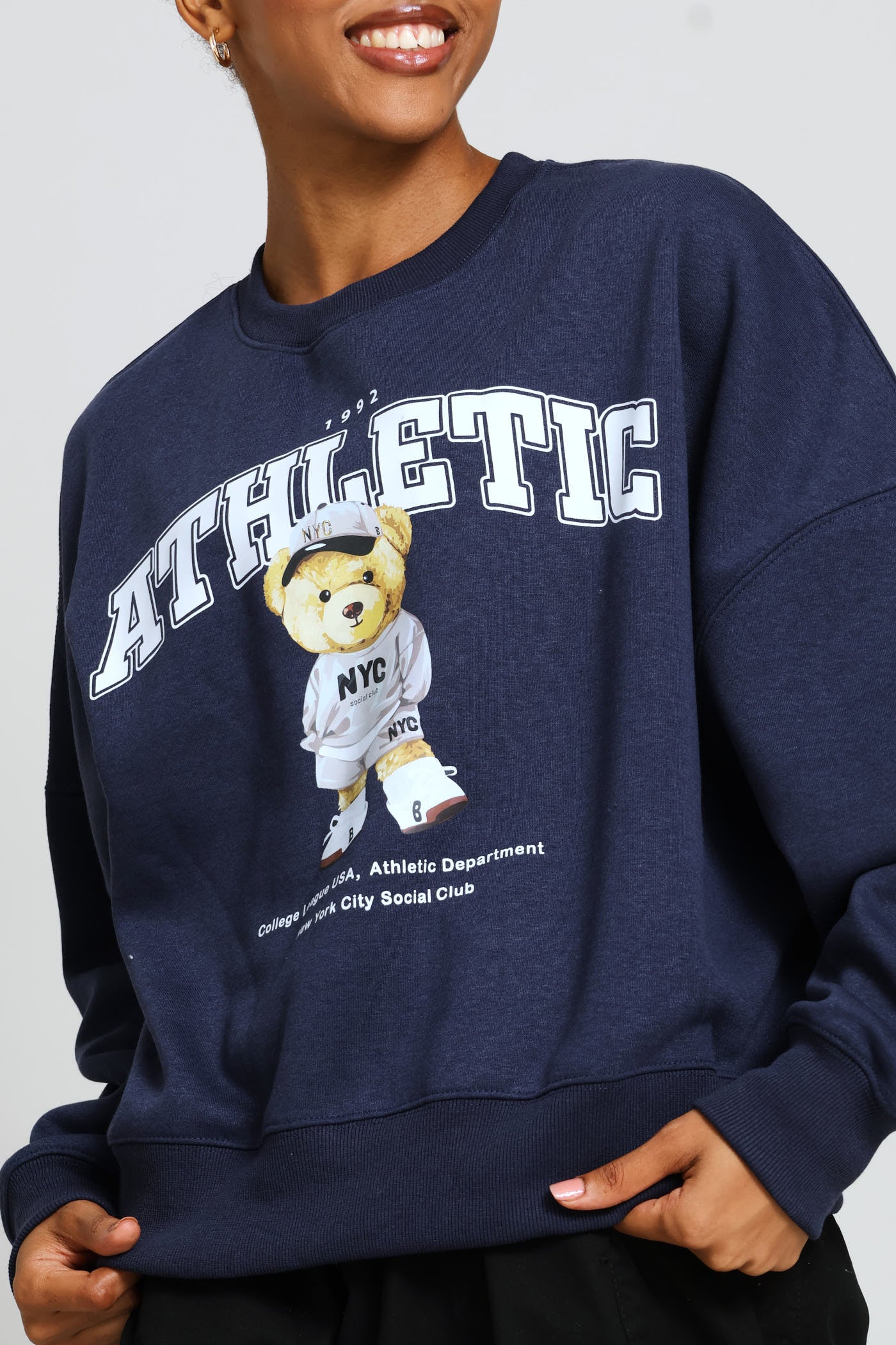 Teddy Crew Fleece Pullover - Navy - Image 2