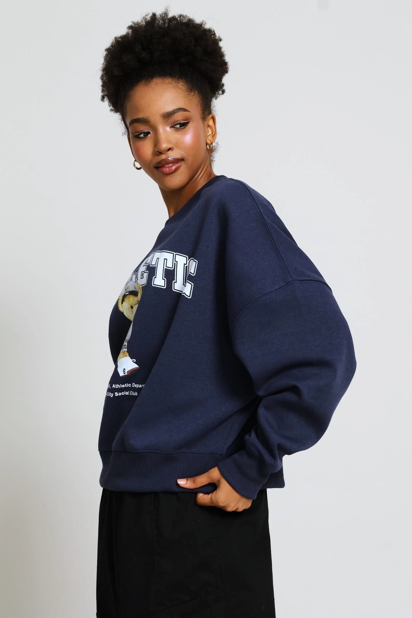 Teddy Crew Fleece Pullover - Navy - Image 3