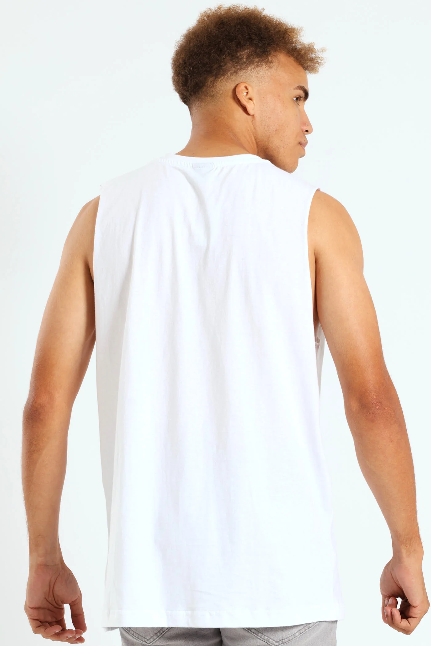 Teddy Muscle Hugger Tee - White - Image 3