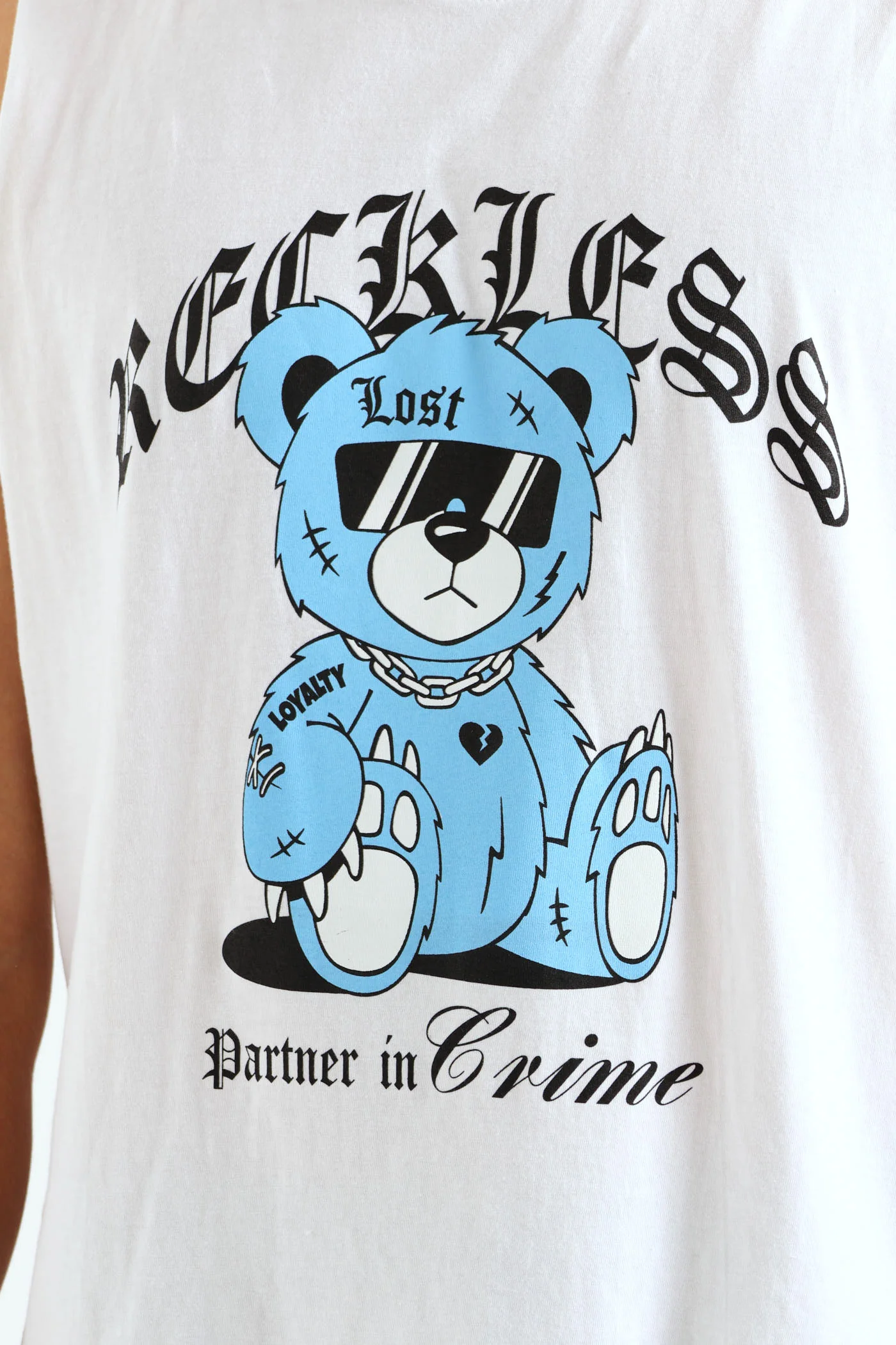 Teddy Muscle Hugger Tee - White - Image 5