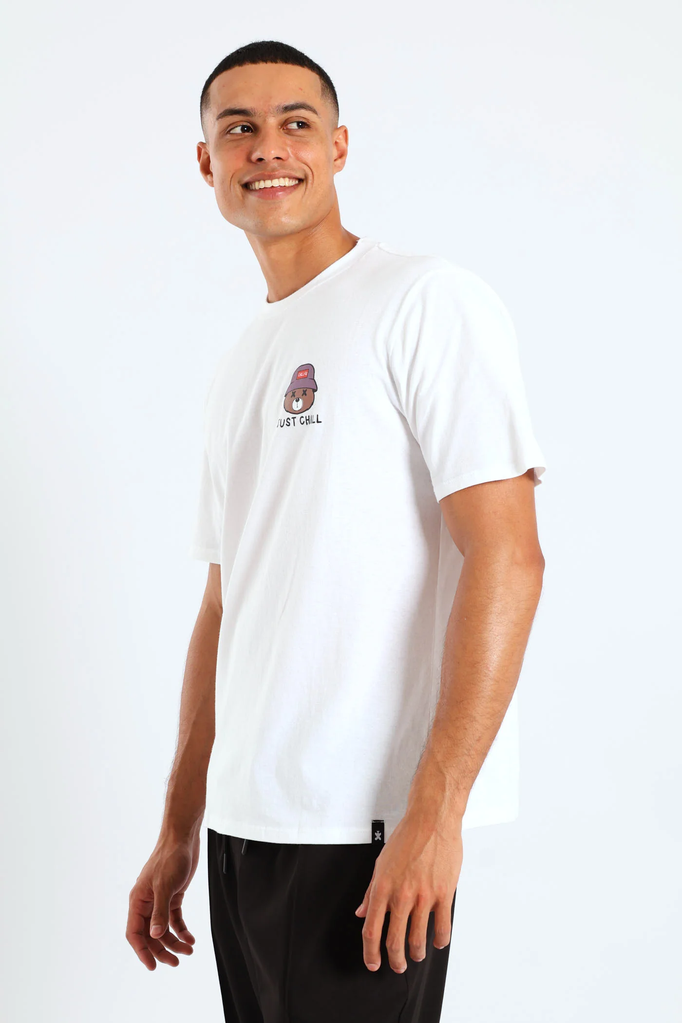 Teddy Printed Basic Tee - White - Image 3