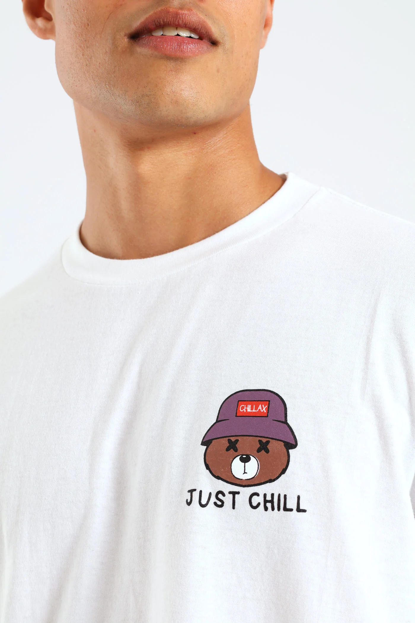 Teddy Printed Basic Tee - White - Image 4