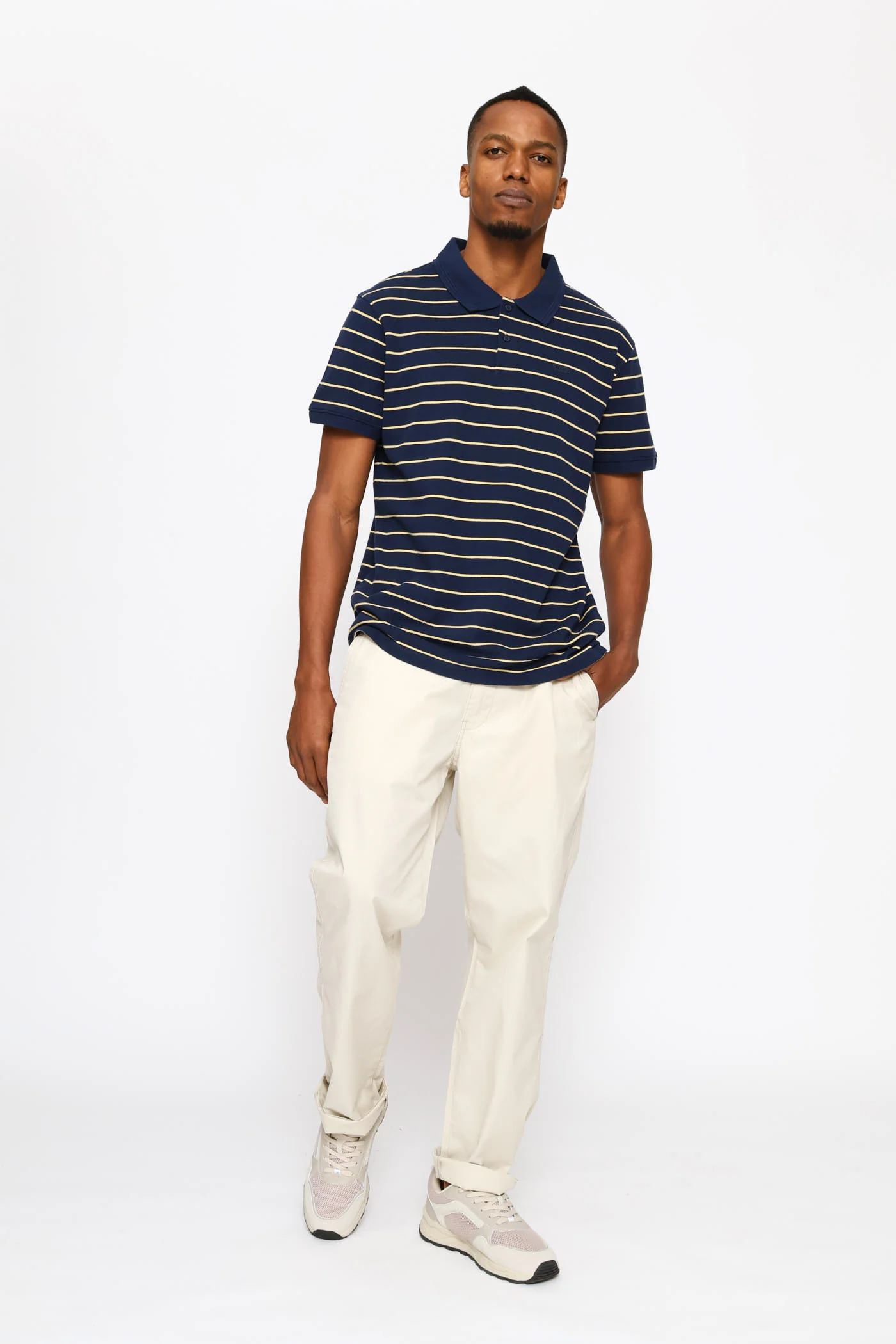 Teddy Stripe Icon Polo Golfer - Navy - Image 2