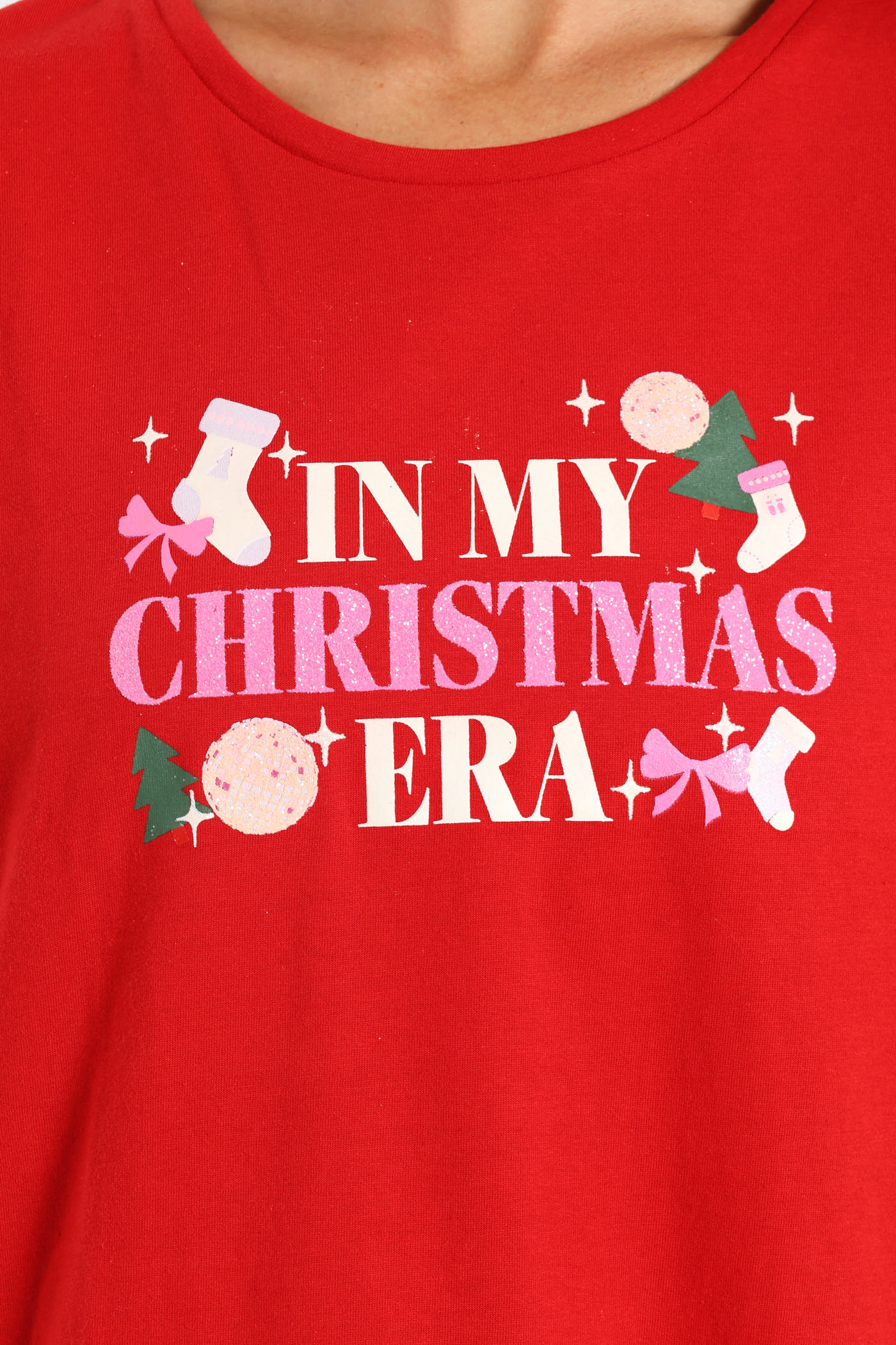 Tee & Short Christmas Era Knit Set - Pink - Image 3
