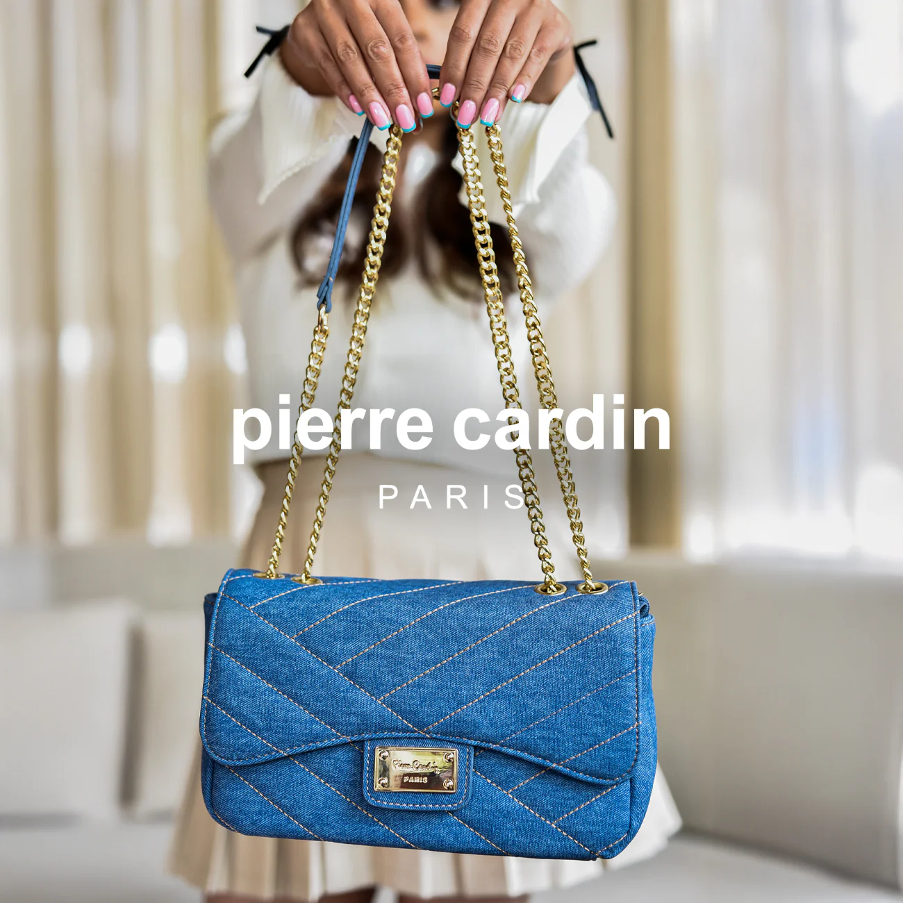 Tessa Shoulder Chain Bag - Denim - Image 9