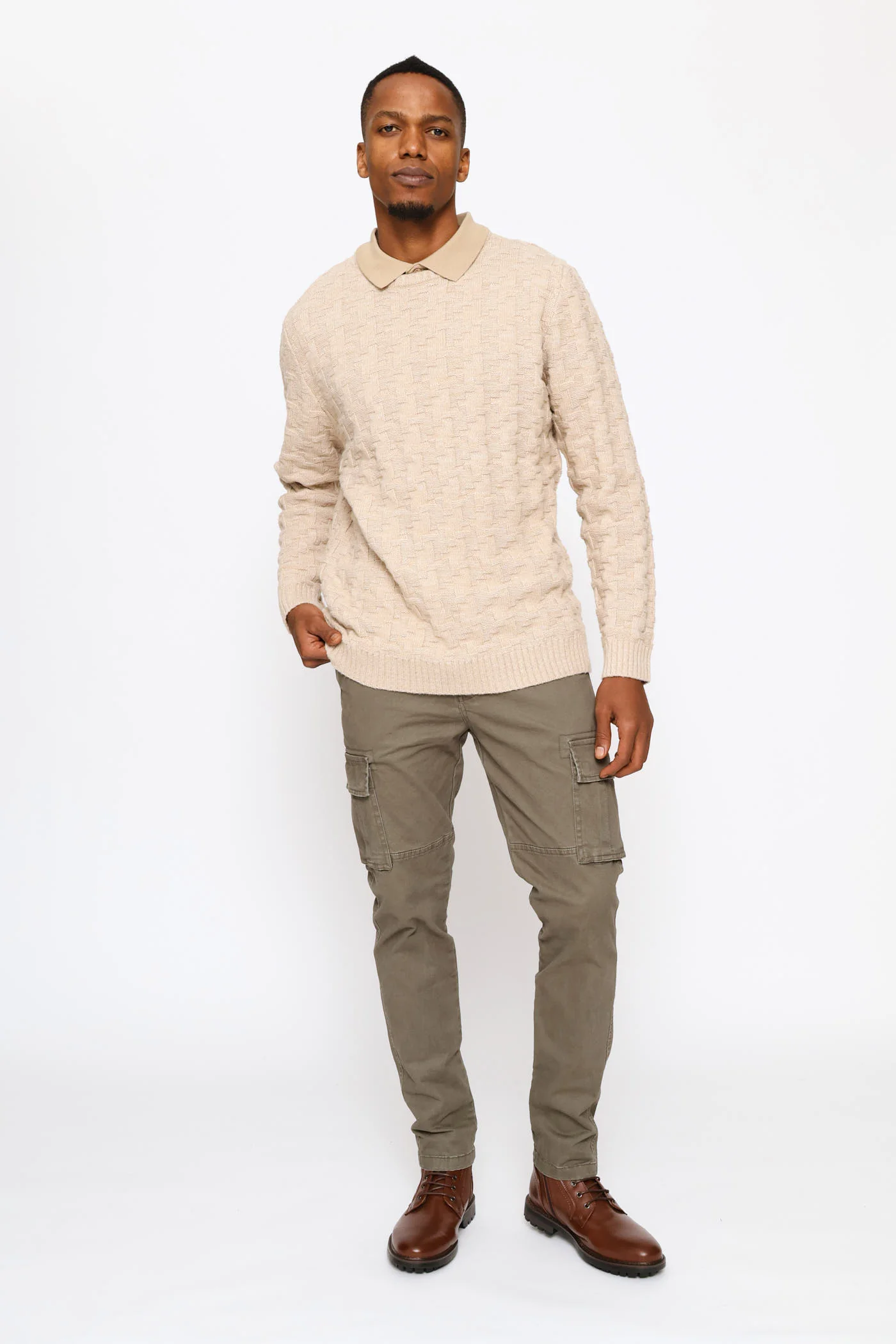 Tetris Crew Knitwear - Stone - Image 10