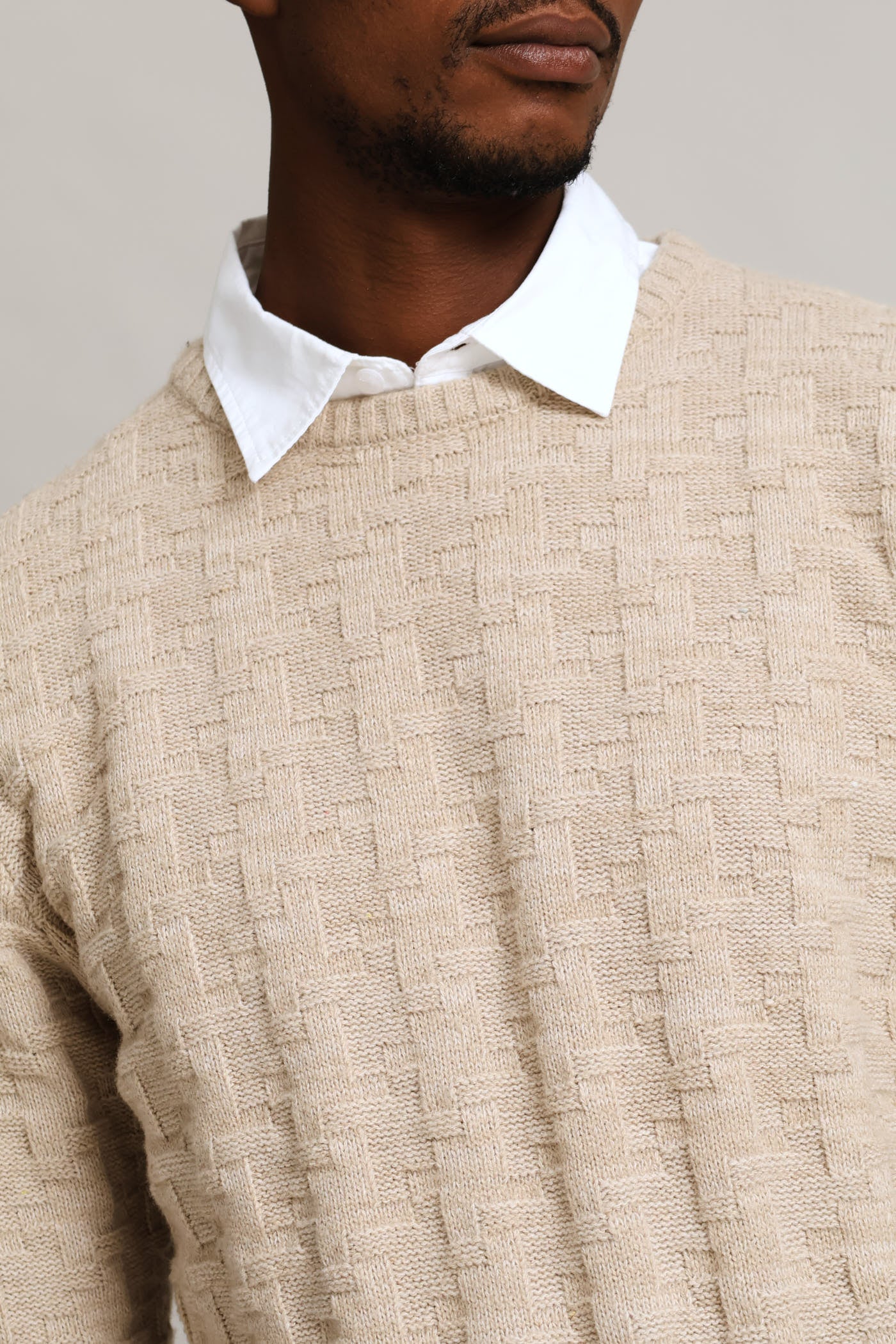 Tetris Crew Knitwear - Stone - Image 2