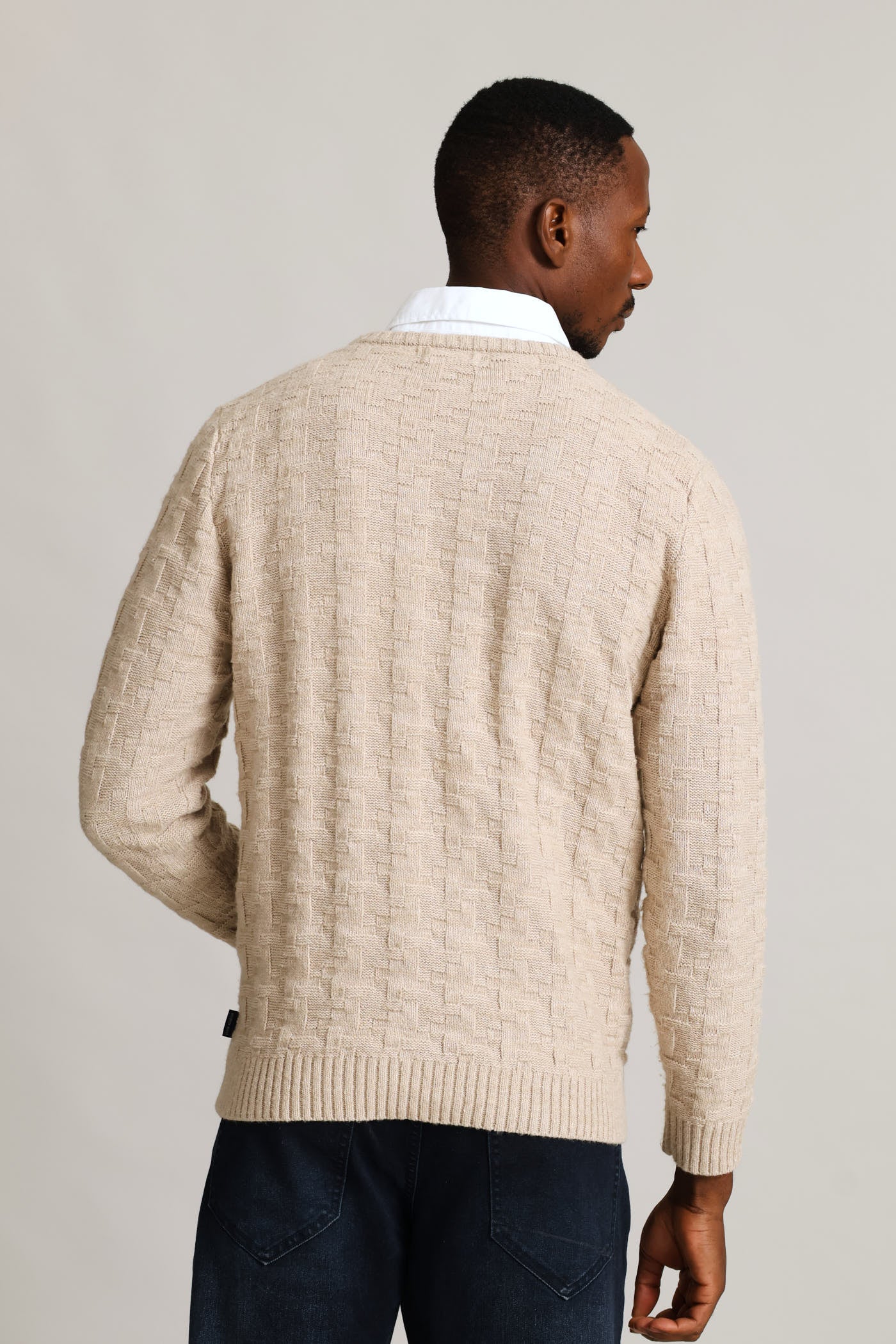 Tetris Crew Knitwear - Stone - Image 3