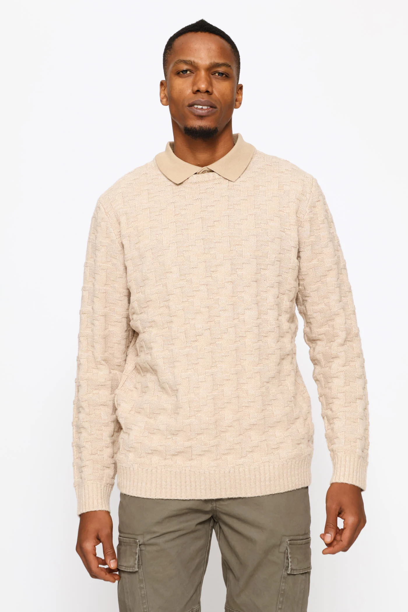 Tetris Crew Knitwear - Stone - Image 6