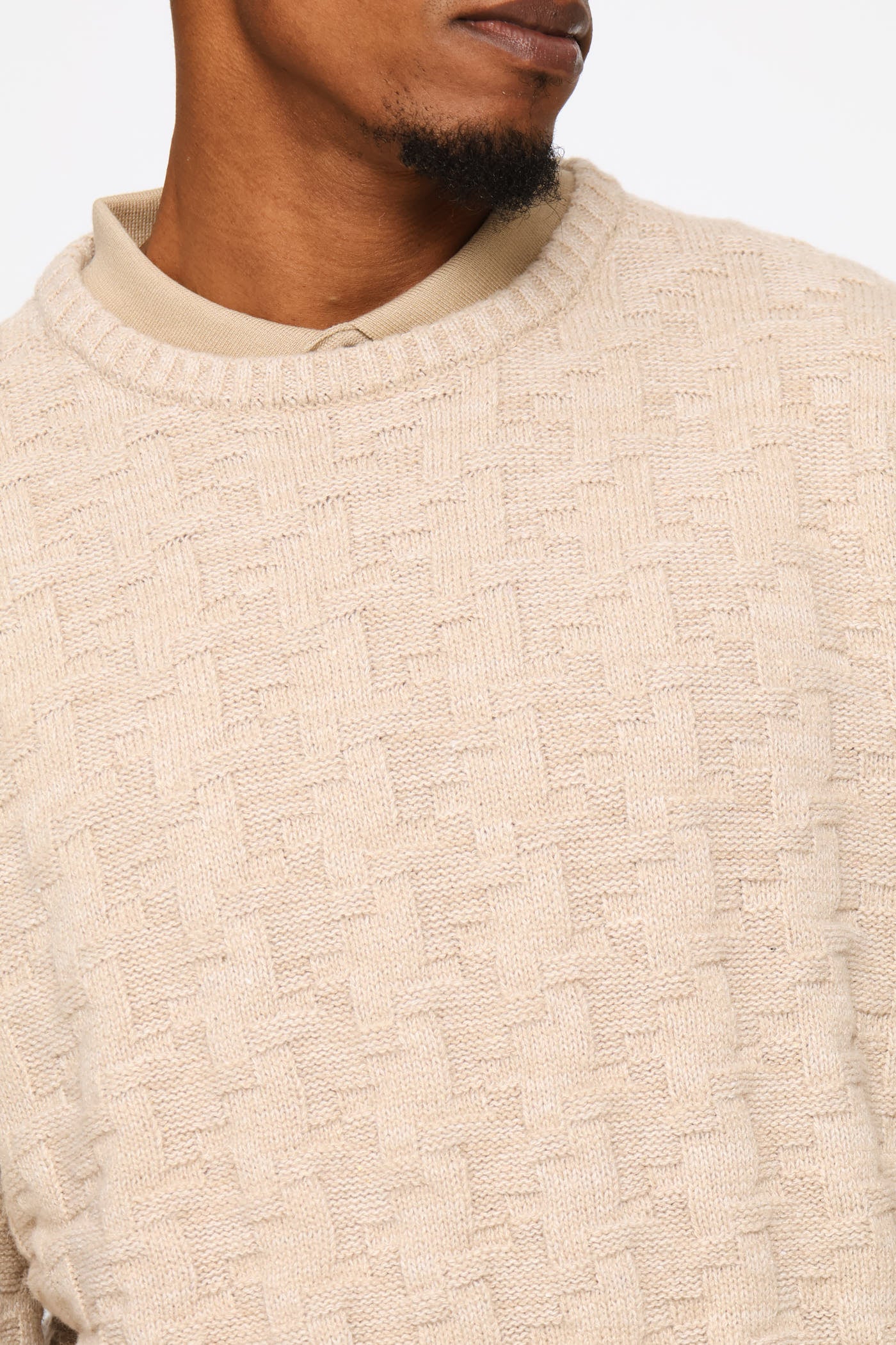 Tetris Crew Knitwear - Stone - Image 7