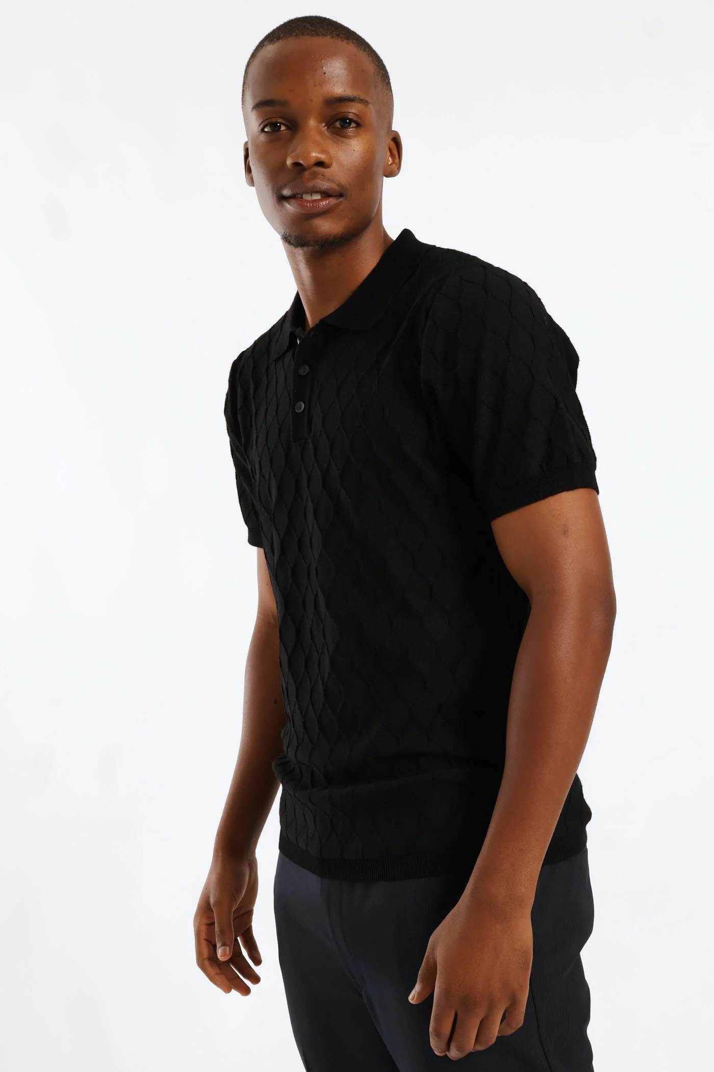 Text Knit Golfer - Black - Image 3