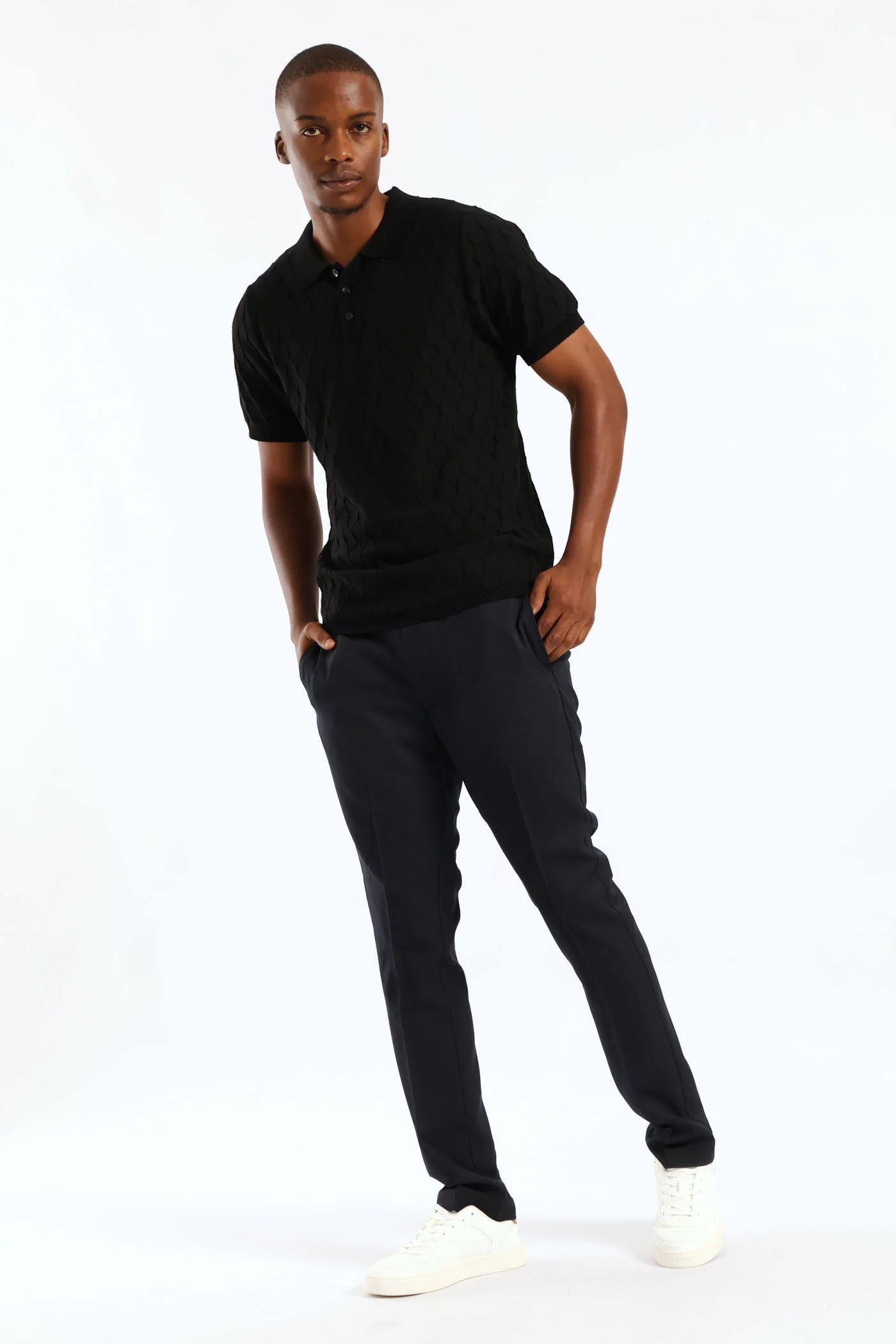Text Knit Golfer - Black - Image 5