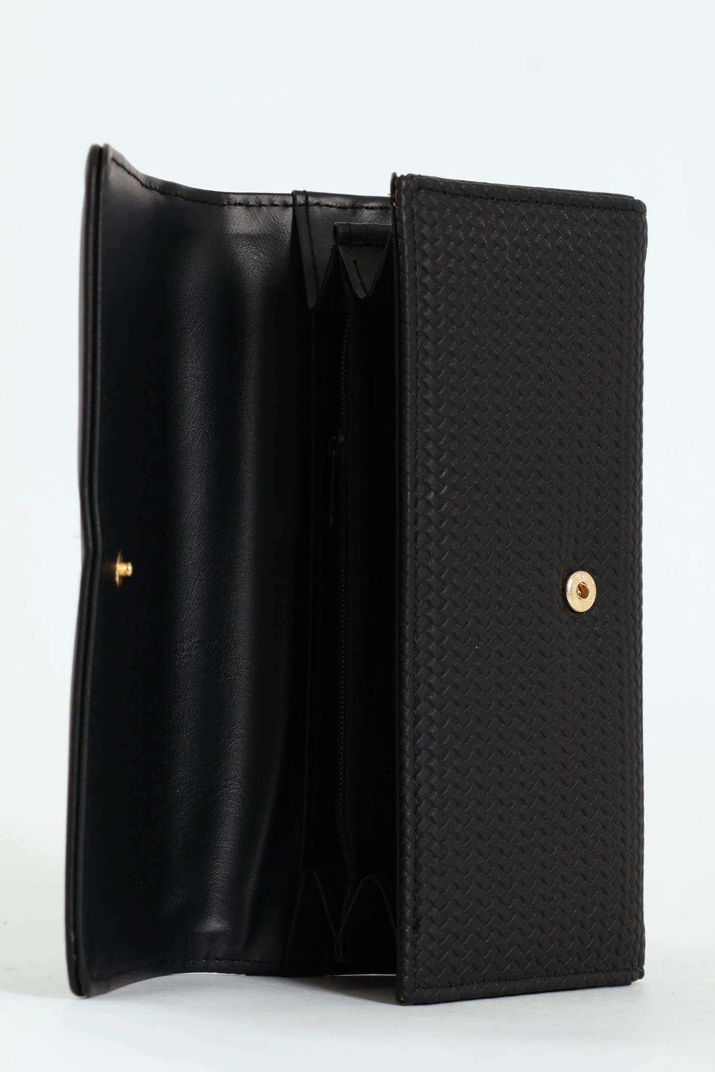 Textured Bifold Purse - Black - Image 2