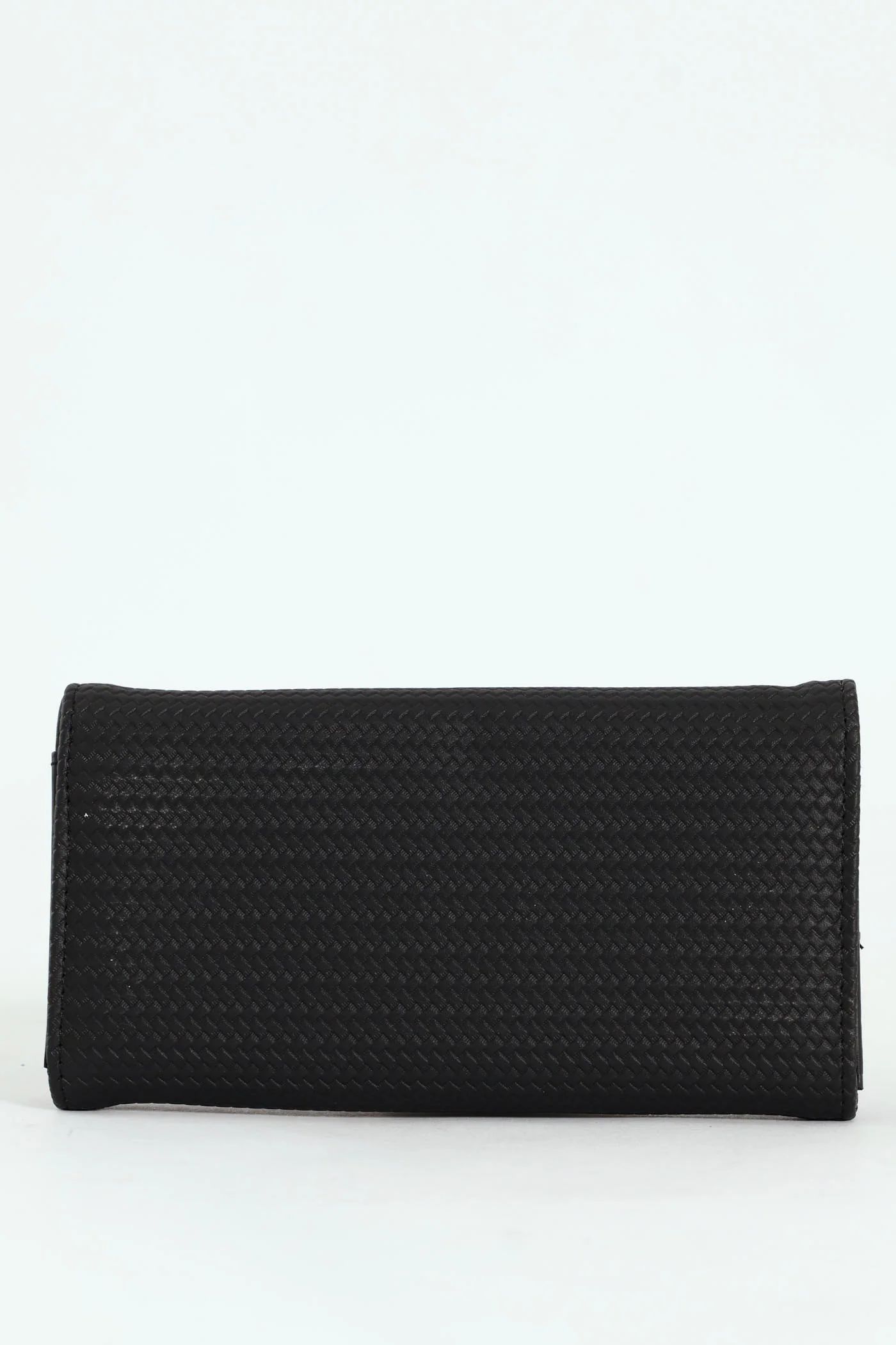 Textured Bifold Purse - Black - Image 4