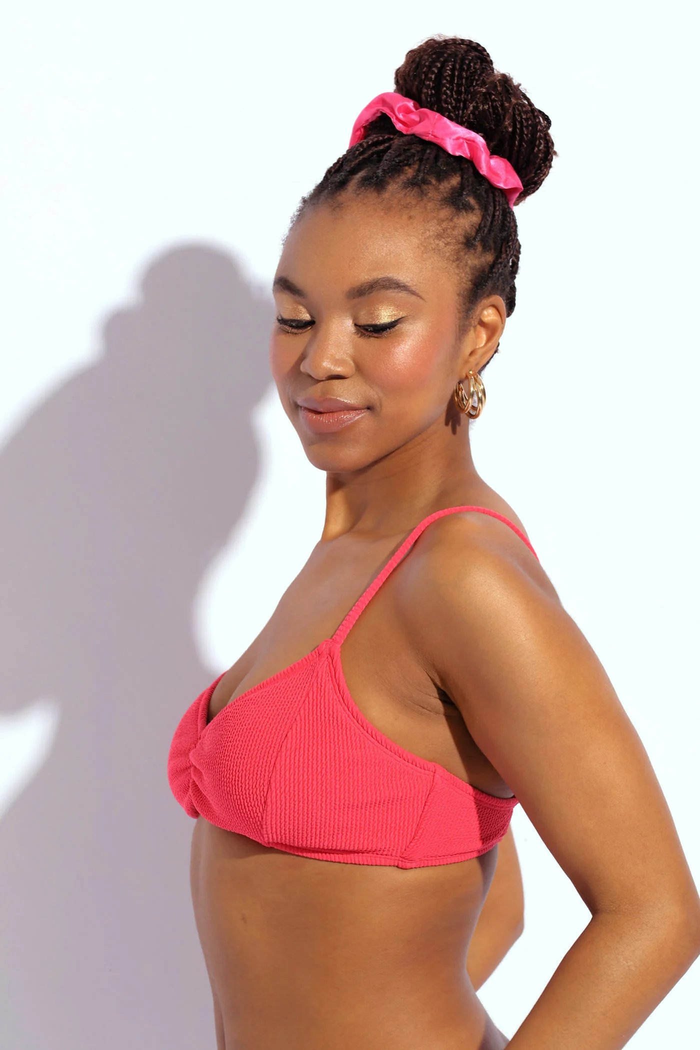 Textured Bikini Top - Pink - Image 3