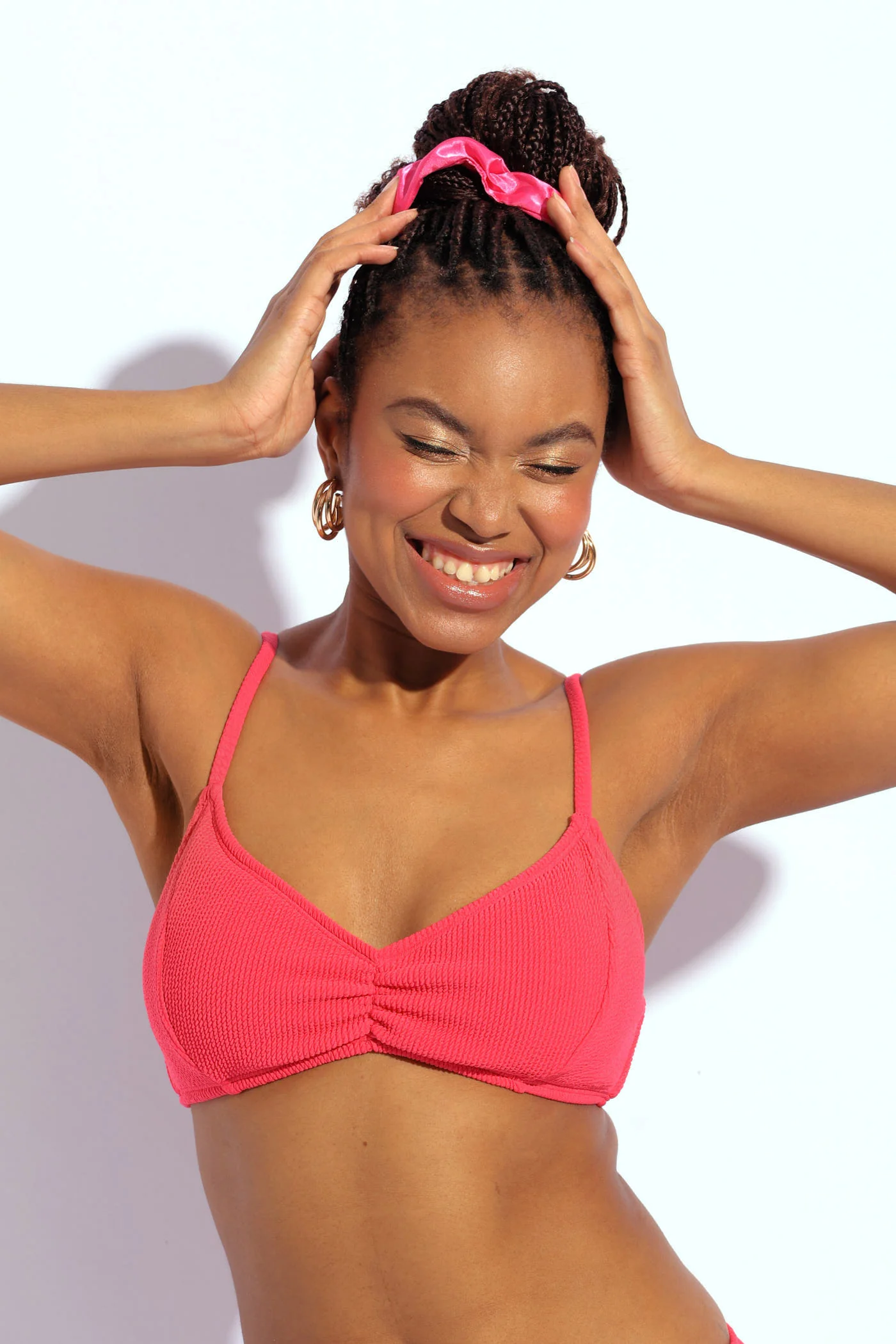 Textured Bikini Top - Pink - Image 5