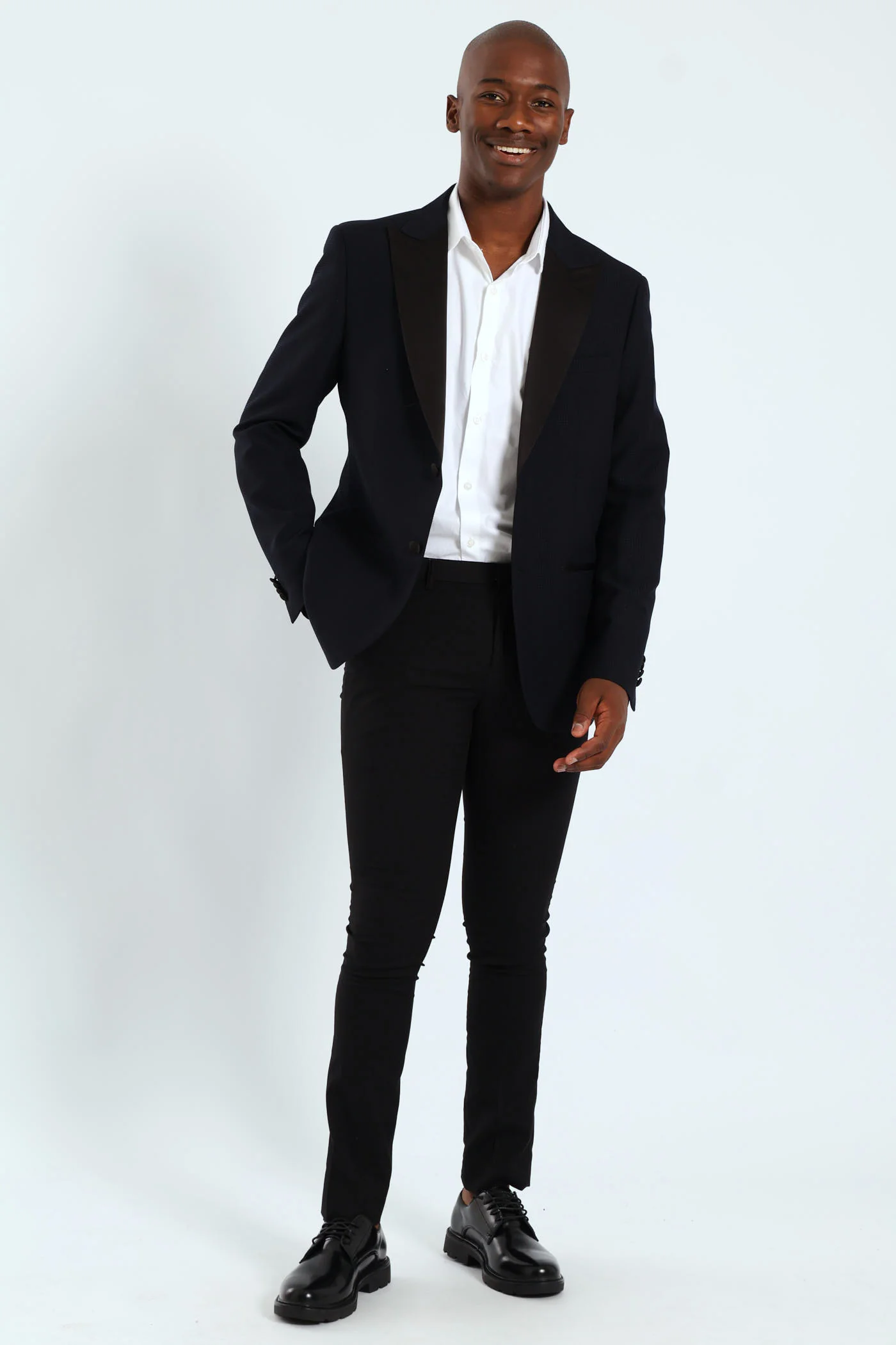 Textured Blazer - Black - Image 15