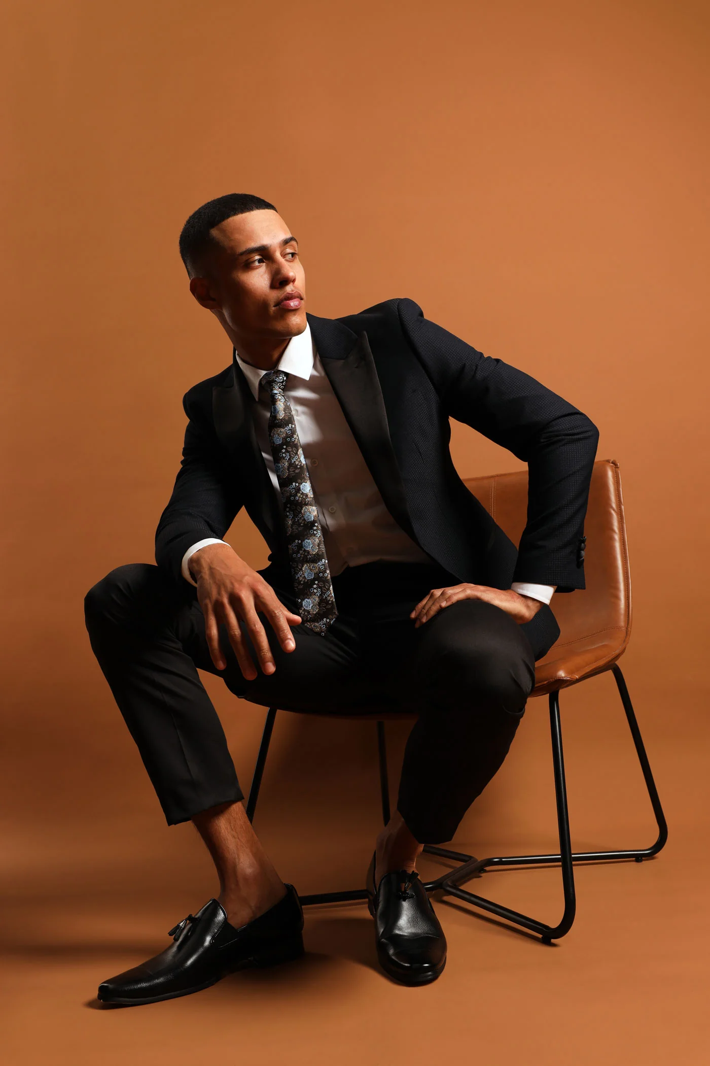 Textured Blazer - Black - Image 2