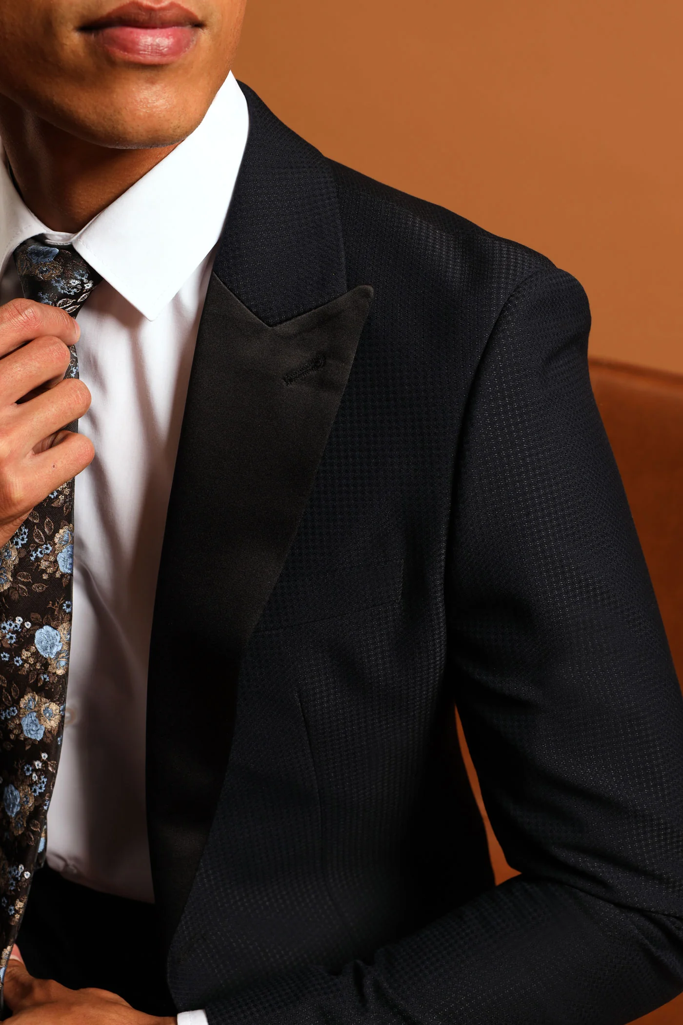 Textured Blazer - Black - Image 3