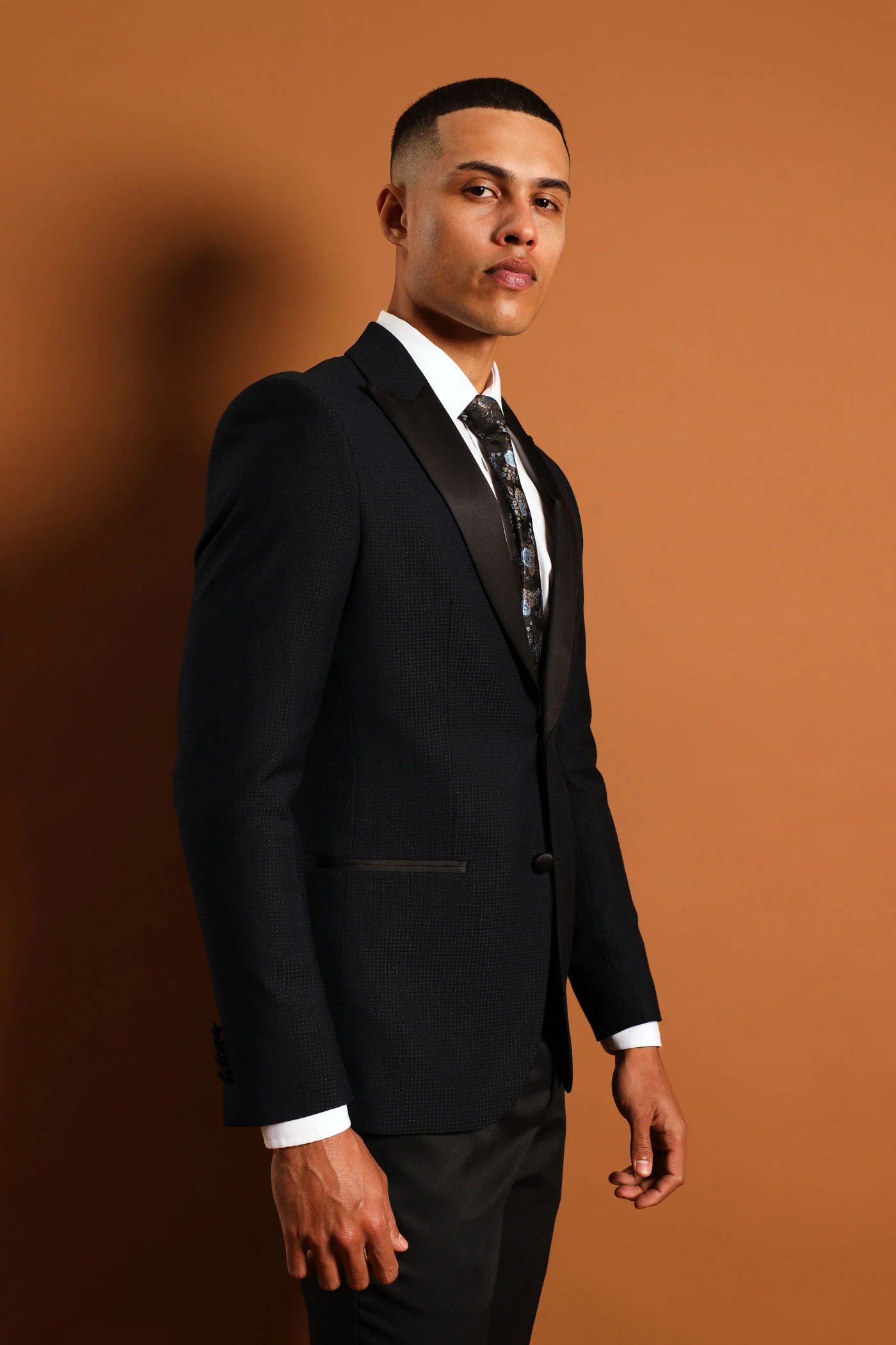 Textured Blazer - Black - Image 4