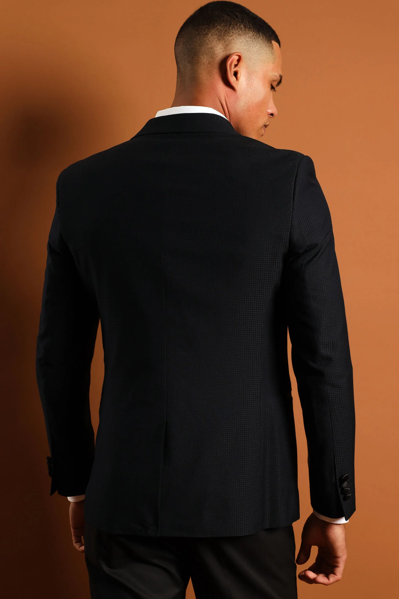 Textured Blazer - Black - Image 5