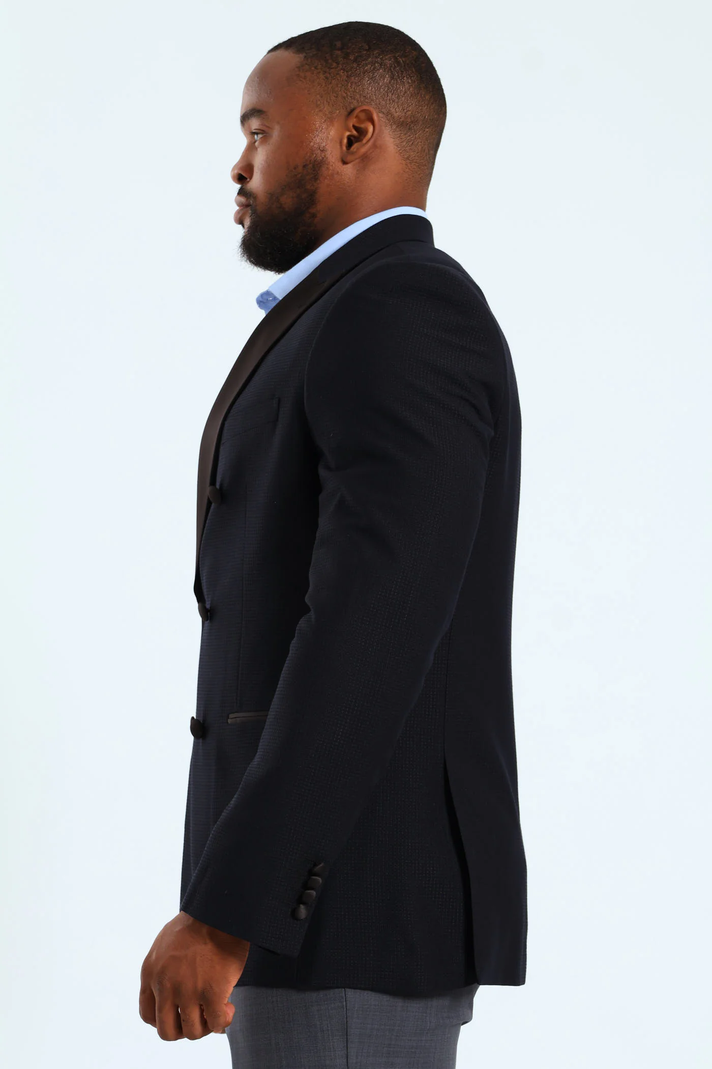 Textured Blazer - Black - Image 4