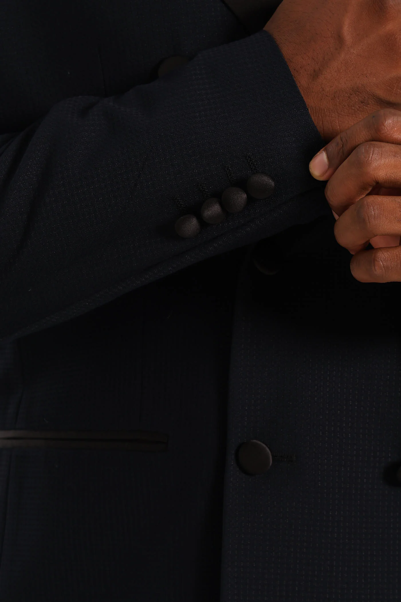 Textured Blazer - Black - Image 5