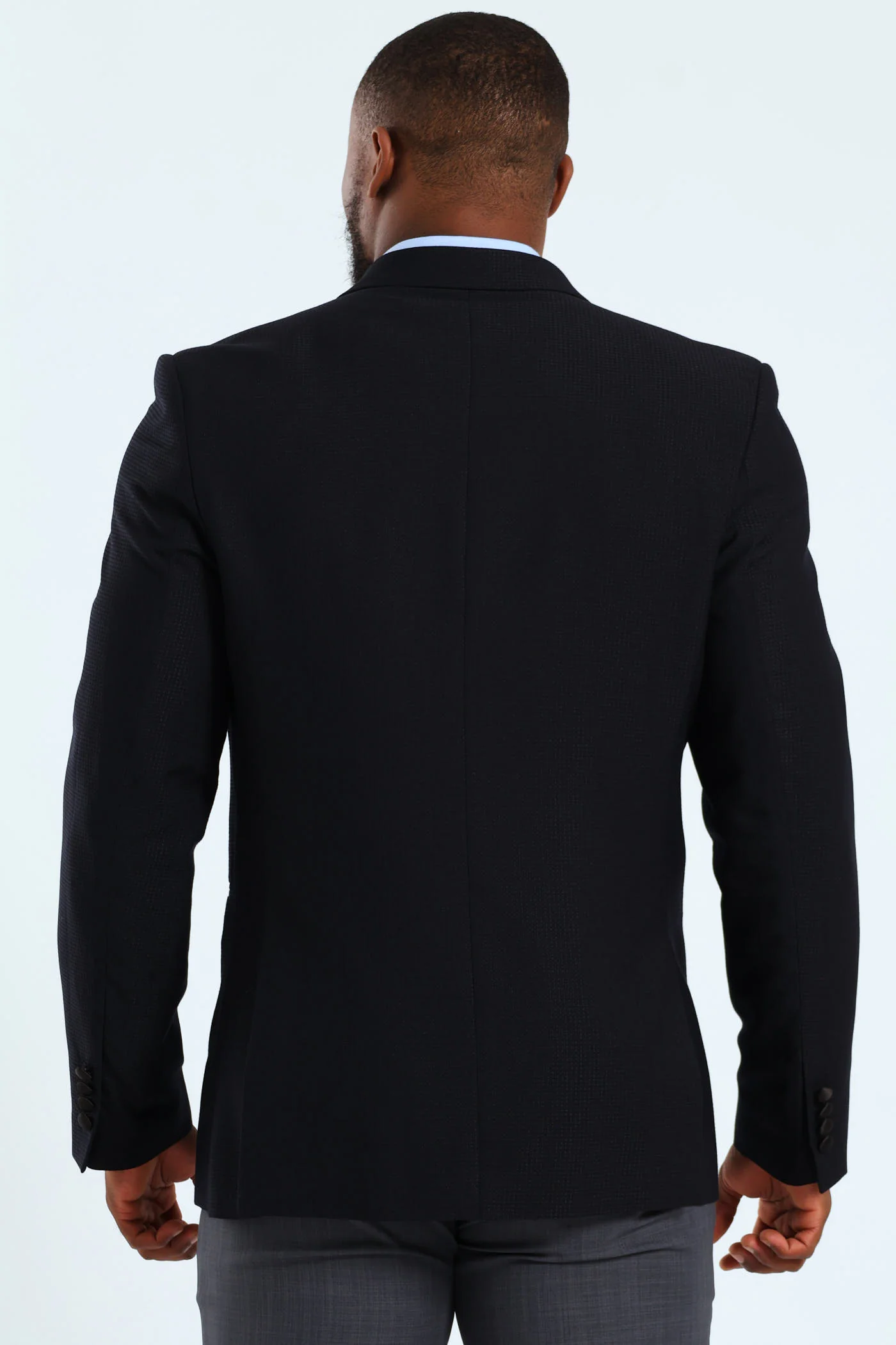 Textured Blazer - Black - Image 6