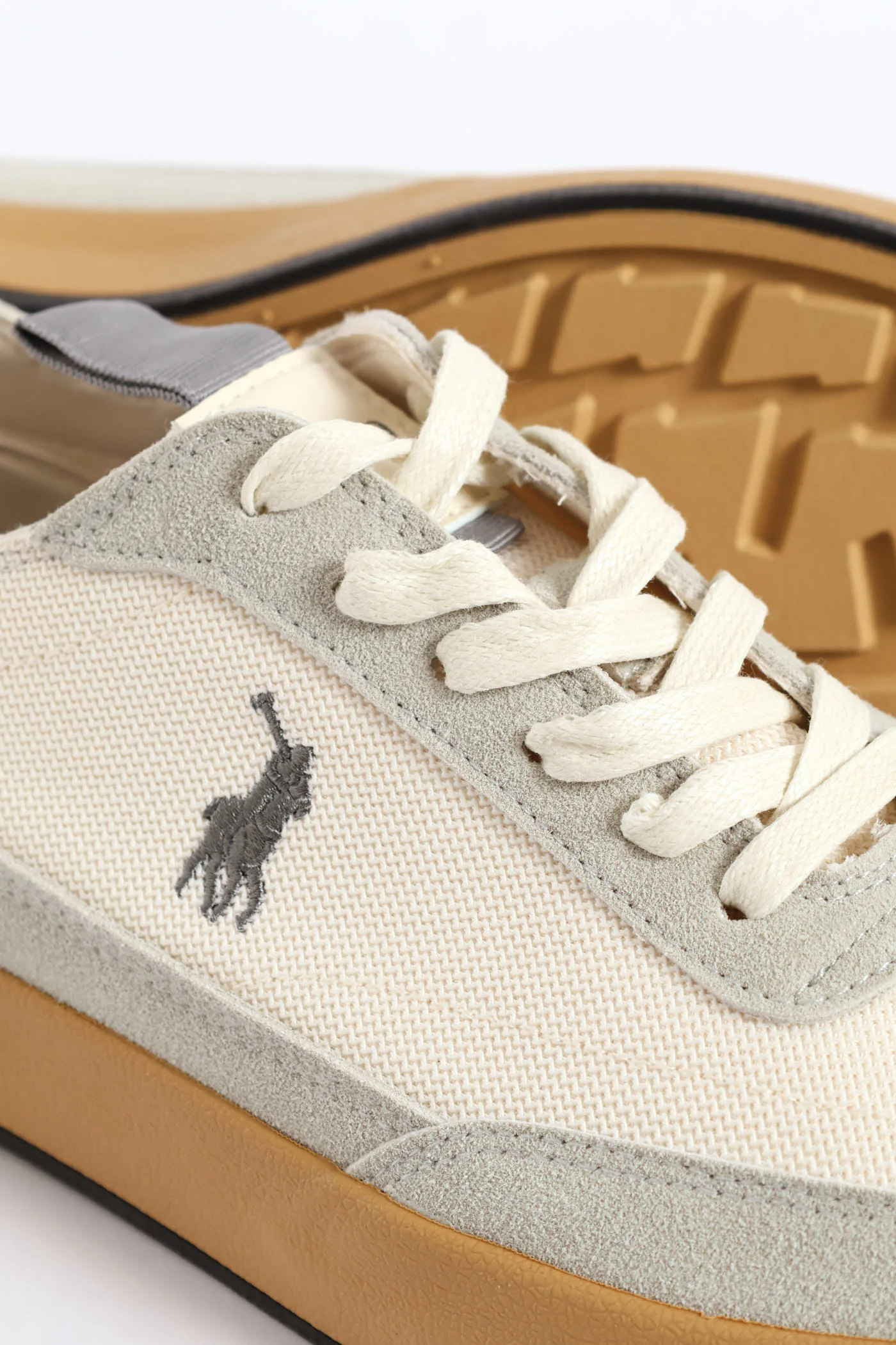 Textured Court Sneaker - Off White - Image 6