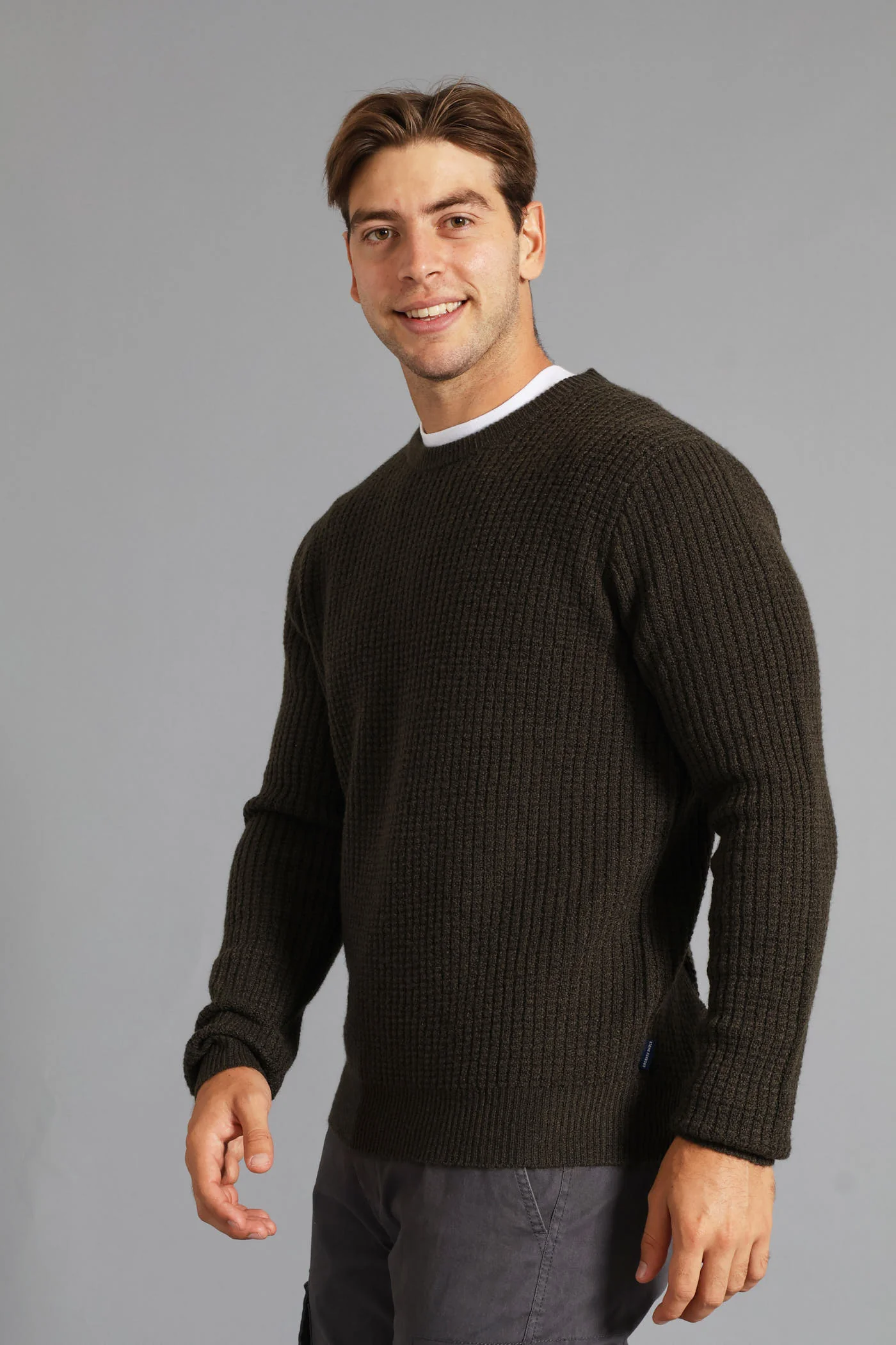Textured Crew Knitwear - Fatigue - Image 5