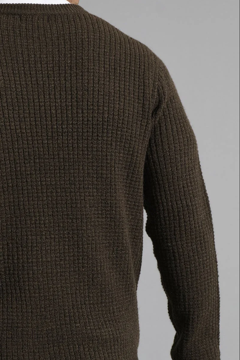 Textured Crew Knitwear - Fatigue - Image 6