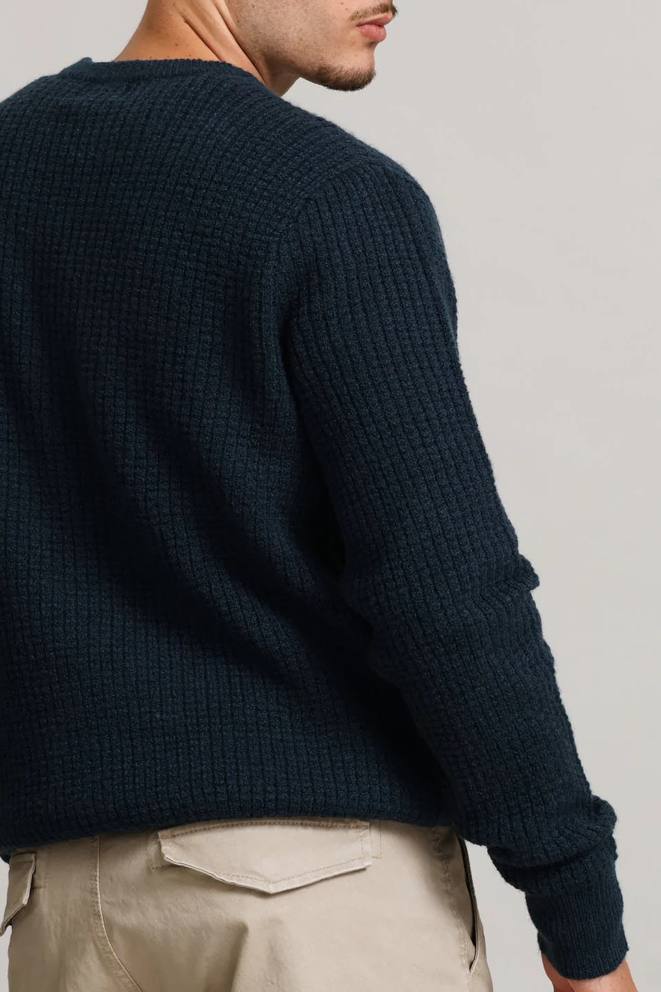 Textured Crew Knitwear - Petrol - Image 4