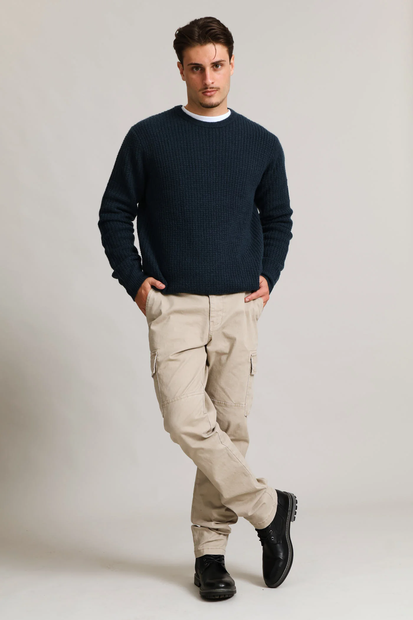Textured Crew Knitwear - Petrol - Image 5