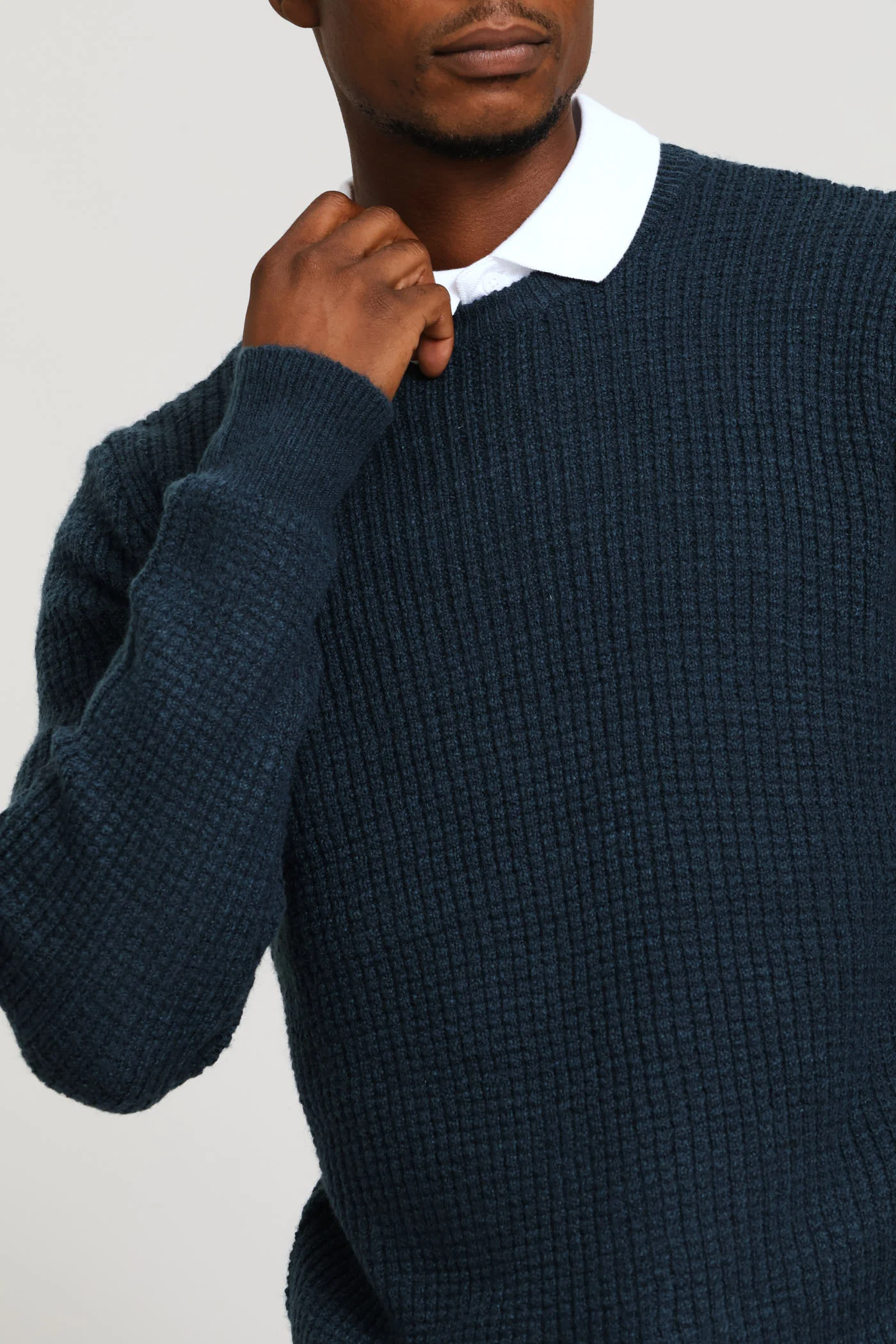 Textured Crew Knitwear - Petrol - Image 6