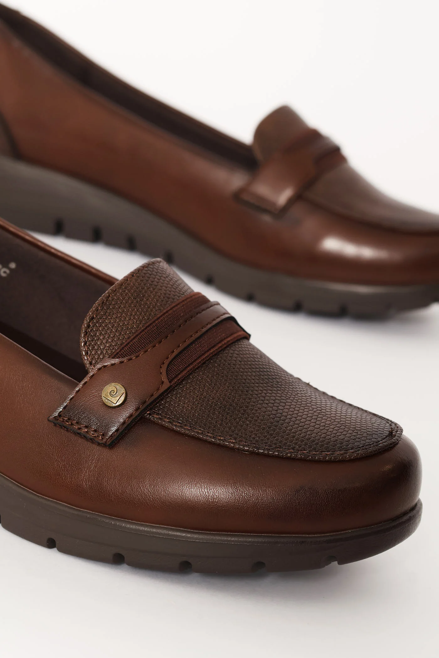 Textured Detail Pump - Brown - Image 2