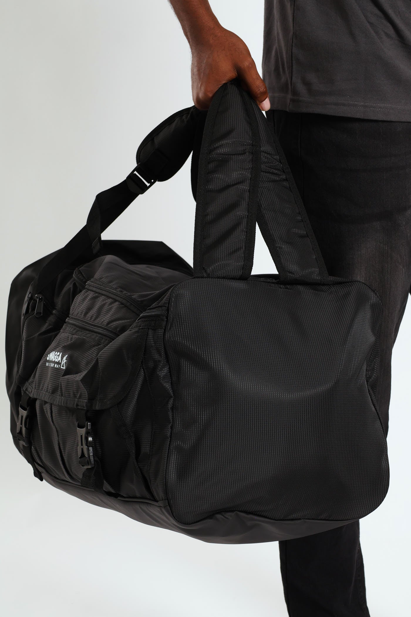 Textured Duffel Bag - Black - Image 2