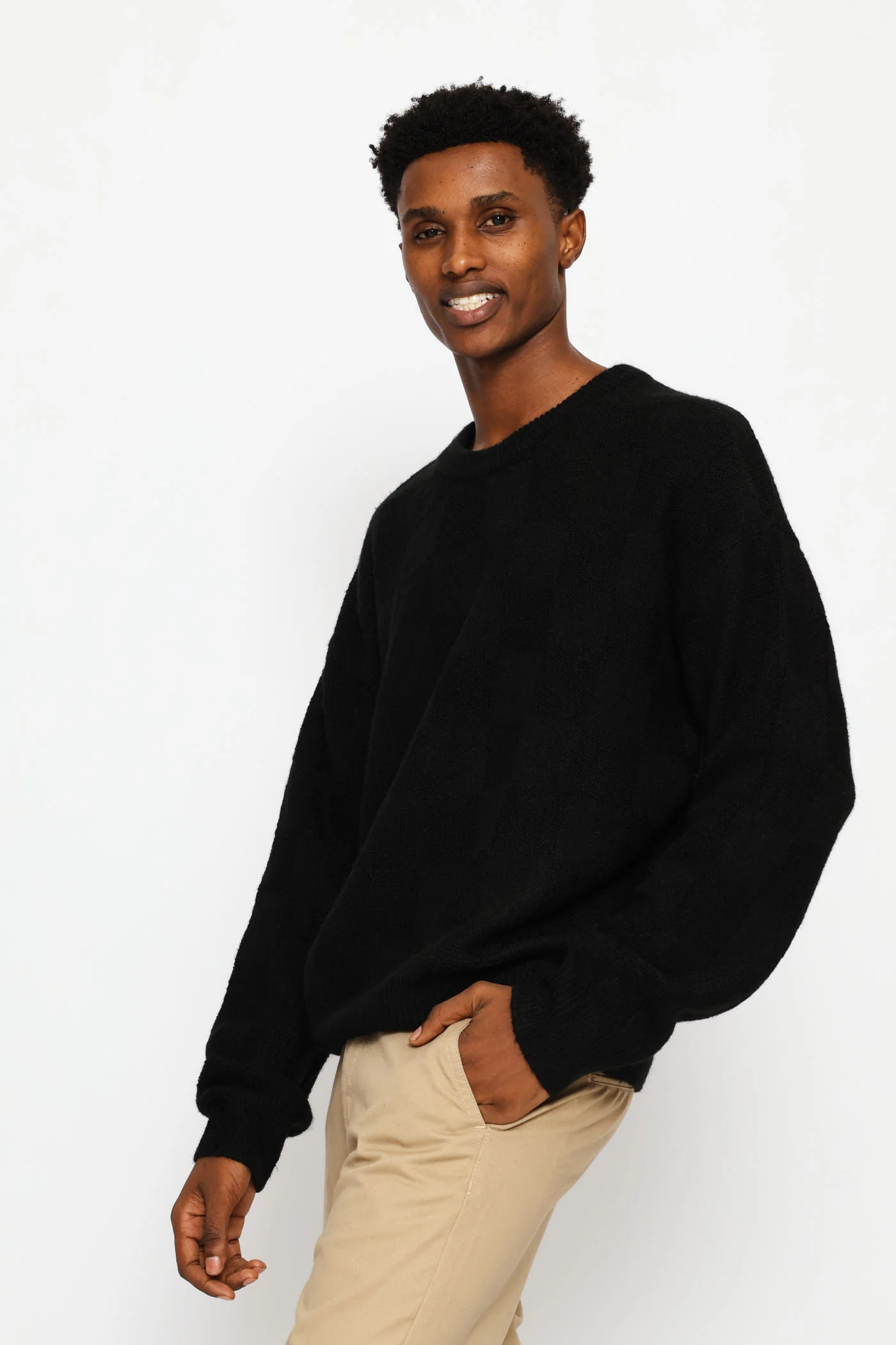 Textured Knitwear - Black - Image 3