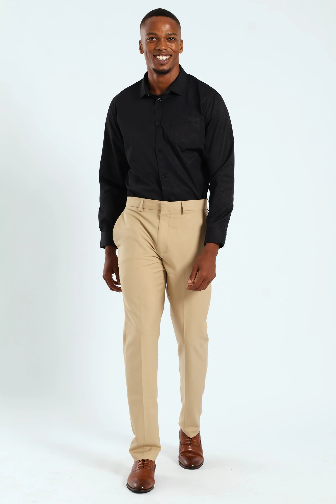 Textured Long Sleeve Shirt - Black - Image 4