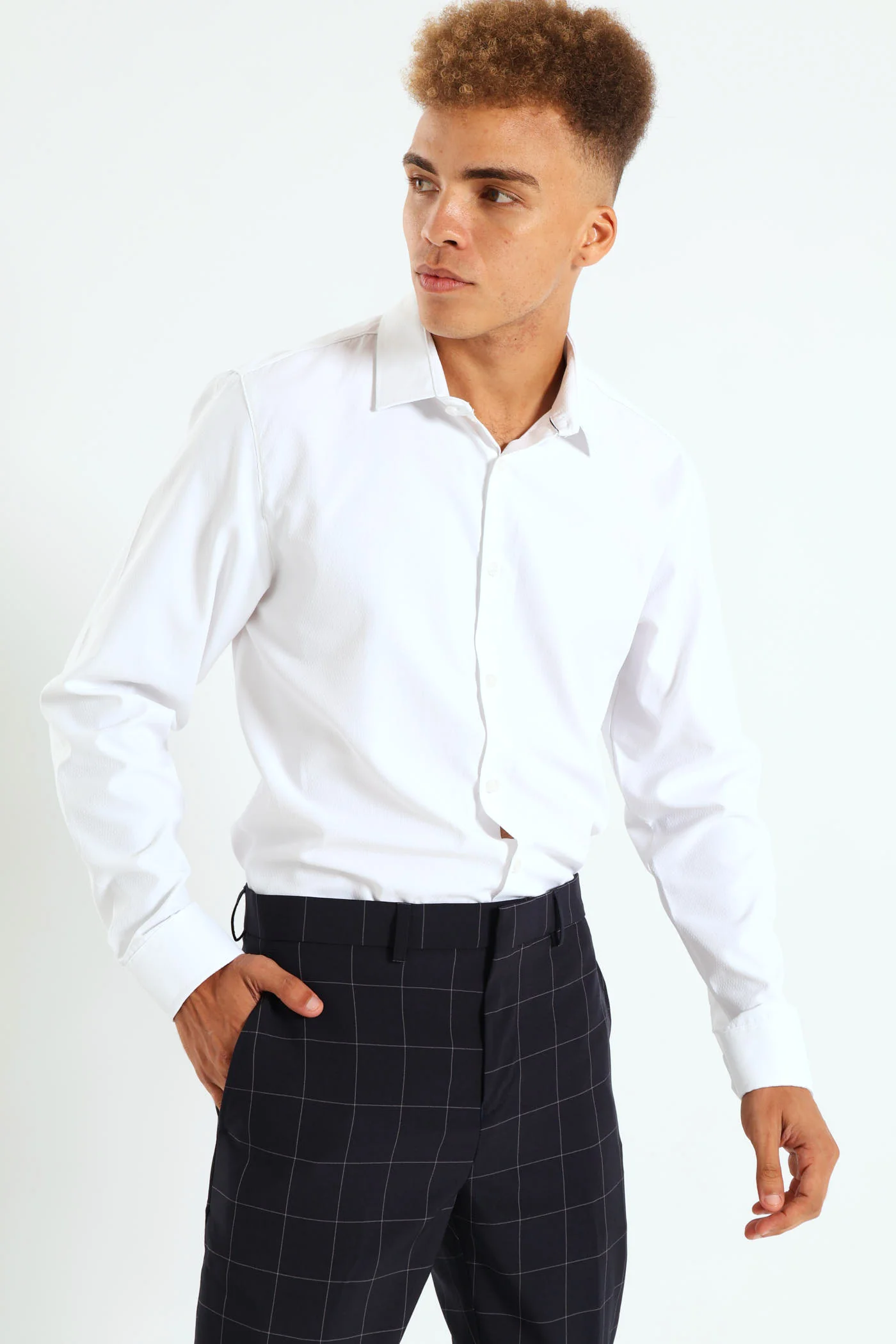 Textured Long Sleeve Shirt - White - Image 2