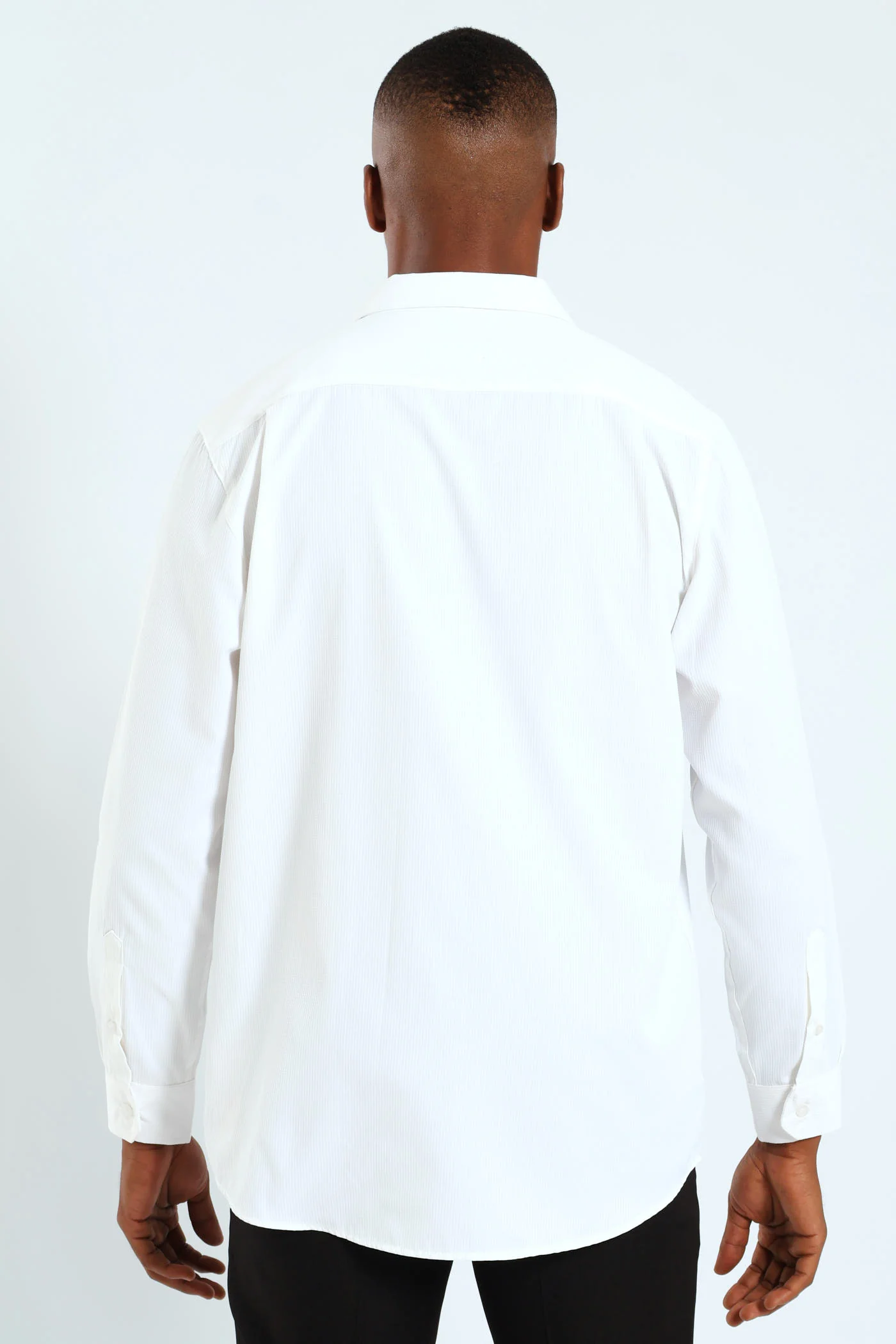 Textured Long Sleeve Shirt - White - Image 3
