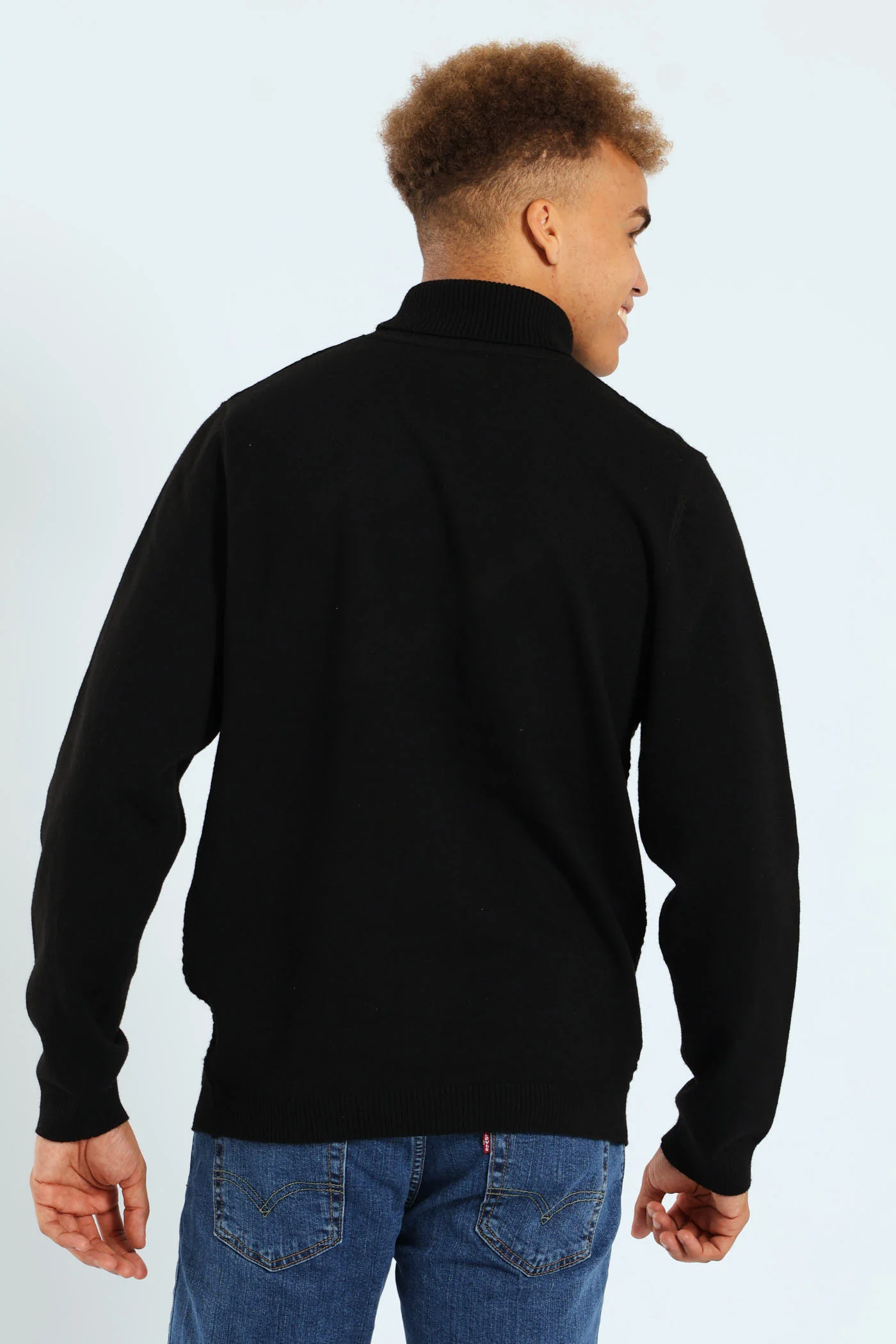 Textured Poloneck - Black - Image 2