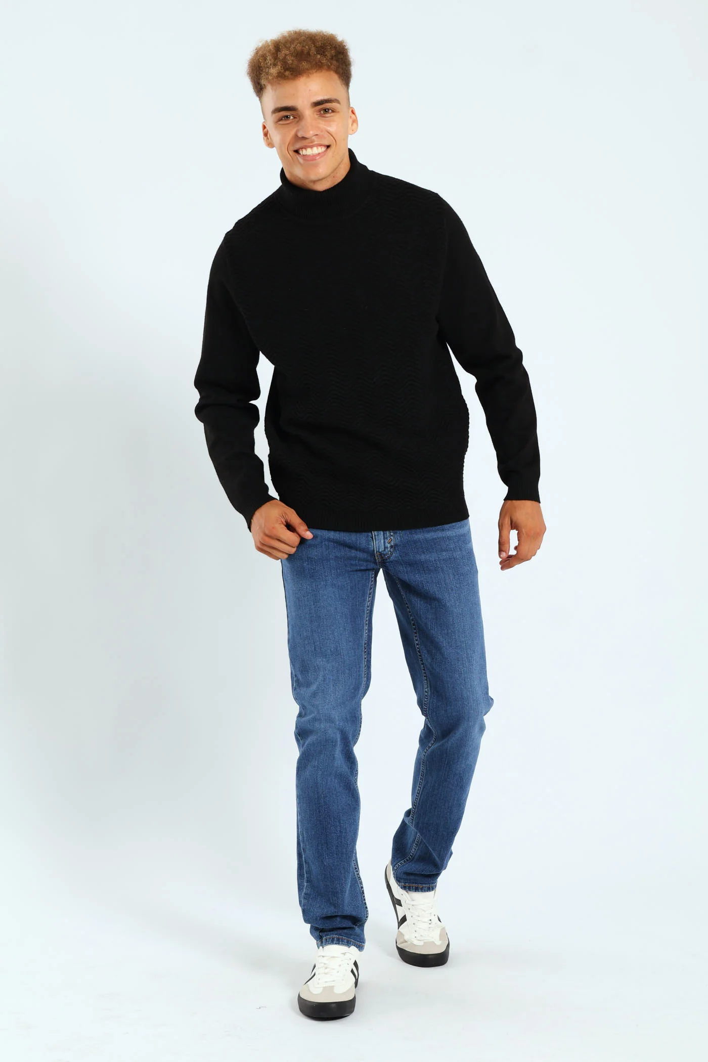 Textured Poloneck - Black - Image 3