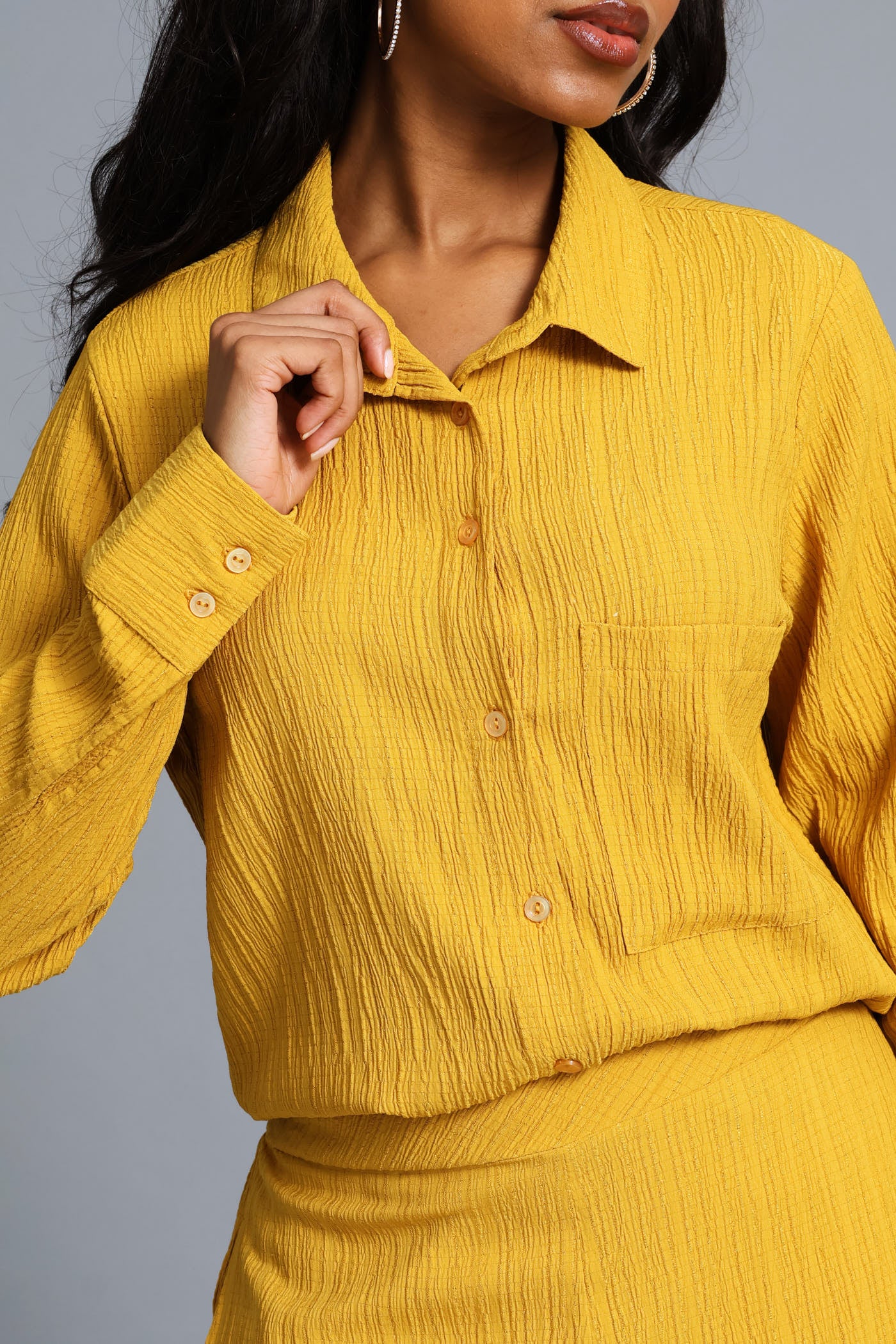 Textured Shirt - Mustard - Image 2